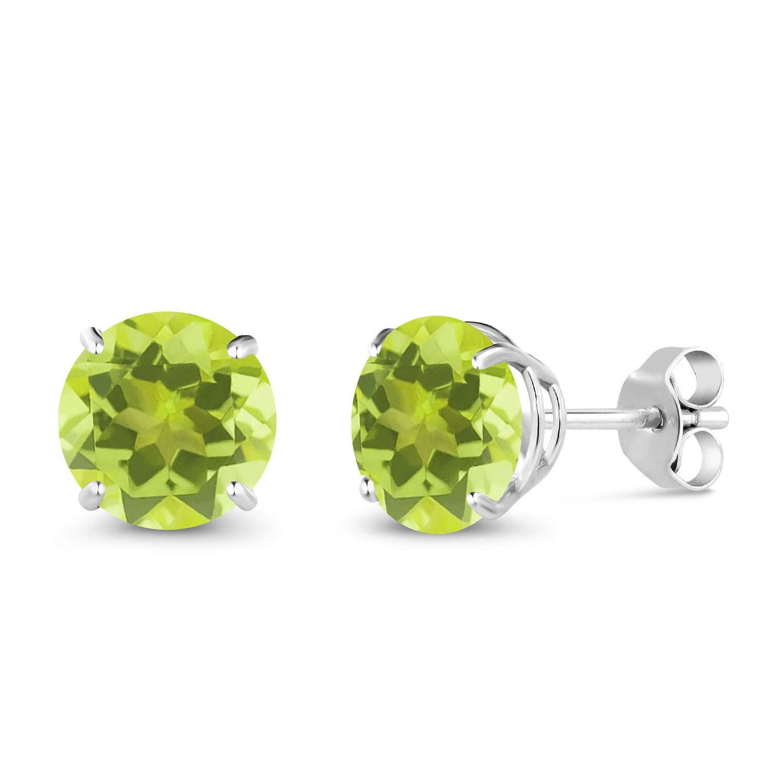 14K White Gold 7MM Round Birthstone Stud Earrings for Women & Men | Genuine Gemstone Jewelry | Perfect Gift for Birthday, Anniversary & Special Occasions