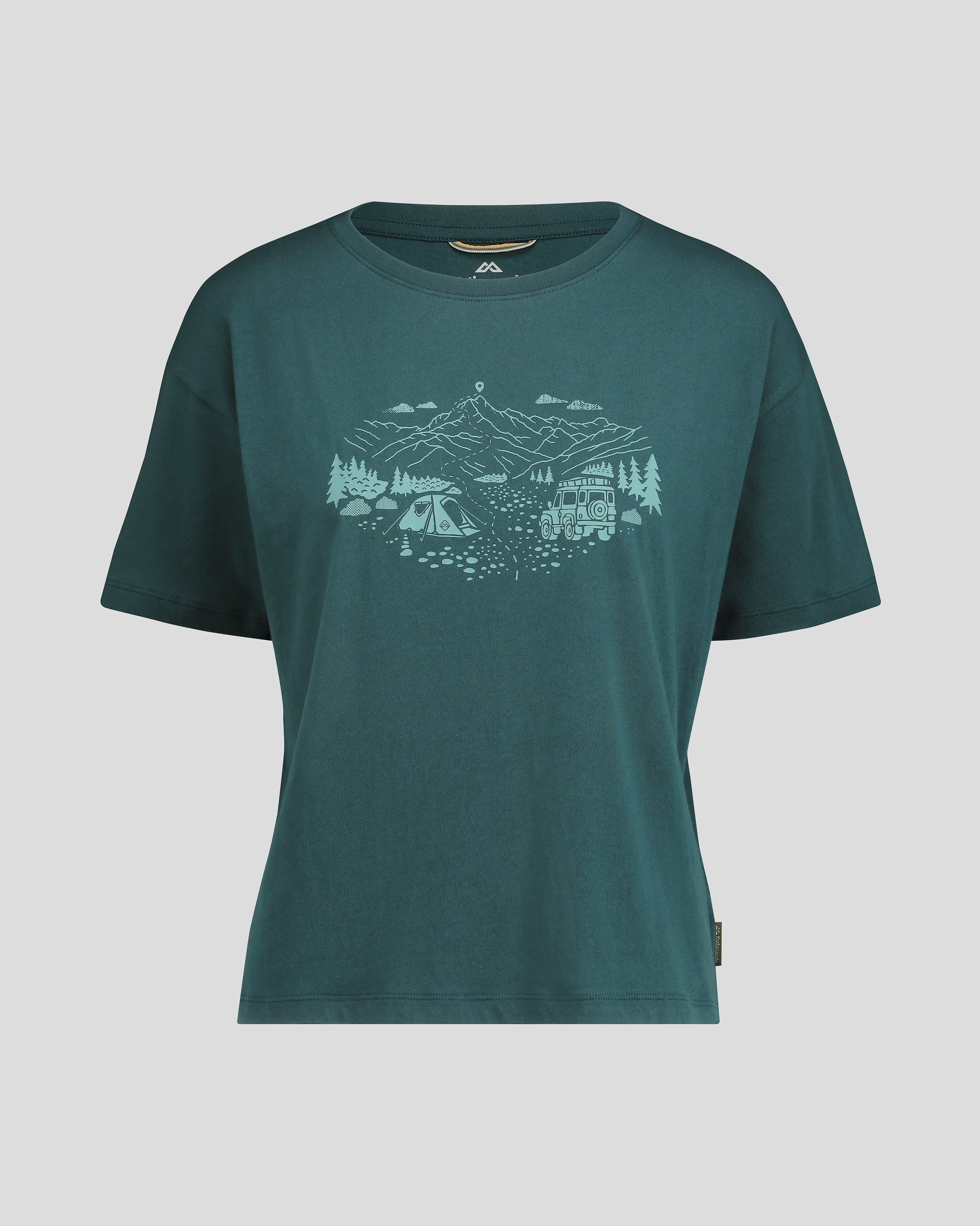 Organic Cotton Women's Ridgeline T-Shirt - Soft Deep Lagoon Color - Perfect for Casual Wear, Outdoor Activities & Everyday Comfort