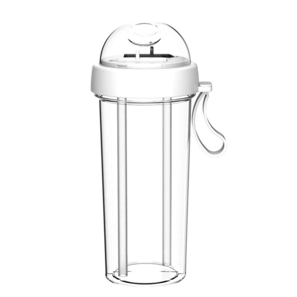 UKKD 420ml/600ml Insulated Water Bottle with Dual Straws - Leak Proof Portable Sports Drink Bottle for Gym, Hiking & Couples Gifts - BPA Free Stainless Steel Vacuum Flask for Hot & Cold Beverages