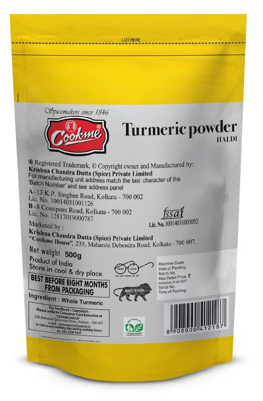 Organic Turmeric Powder (Haldi) 500g Refill Pack - 100% Pure, Non-GMO, Gluten-Free for Cooking, Golden Milk & Ayurvedic Remedies | Perfect for Indian Cuisine, Smoothies & Natural Skincare