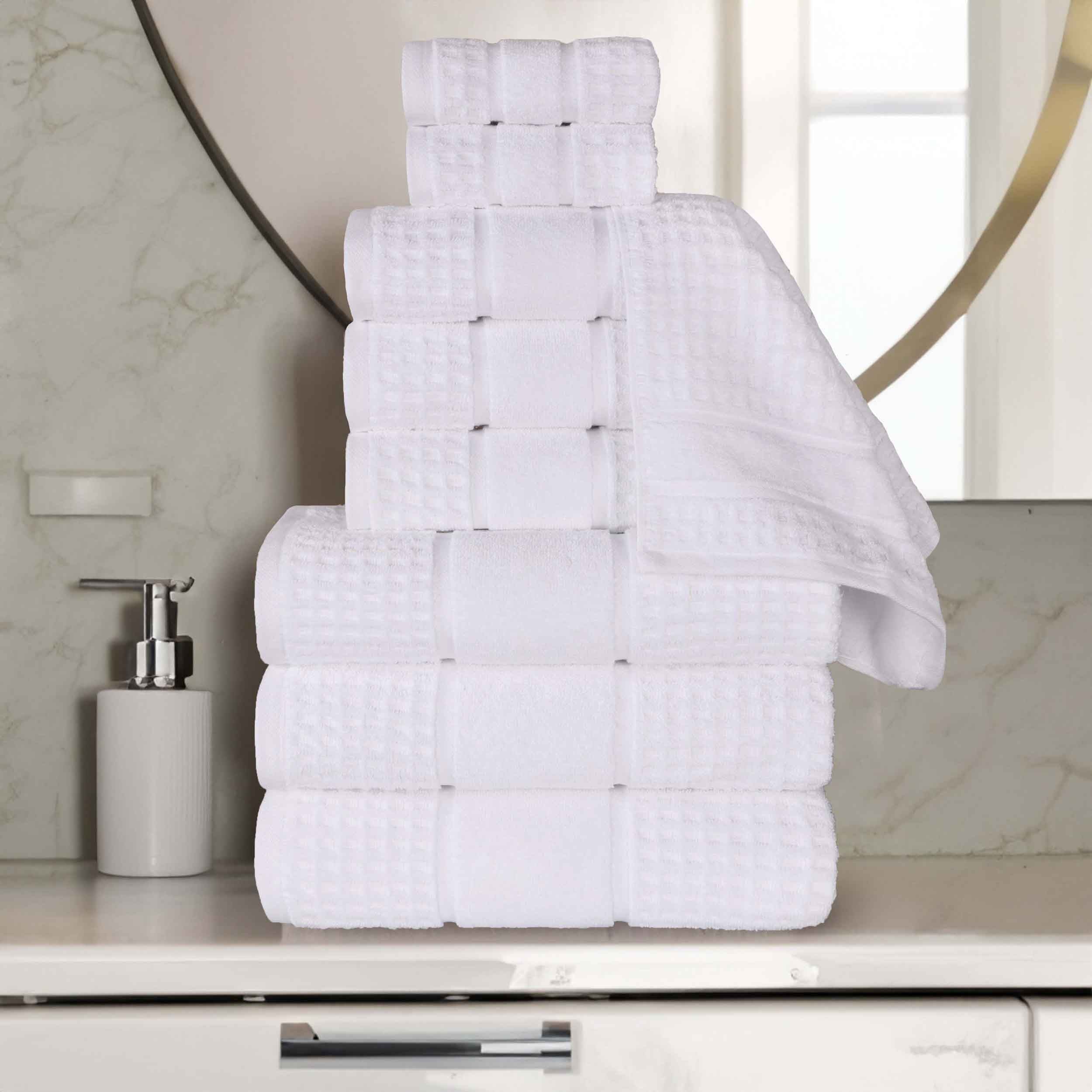 Premium Zero Twist Cotton Waffle Honeycomb Towel Set - 9 Piece Ultra Soft & Absorbent Bath Towels for Spa, Gym & Luxury Home Use