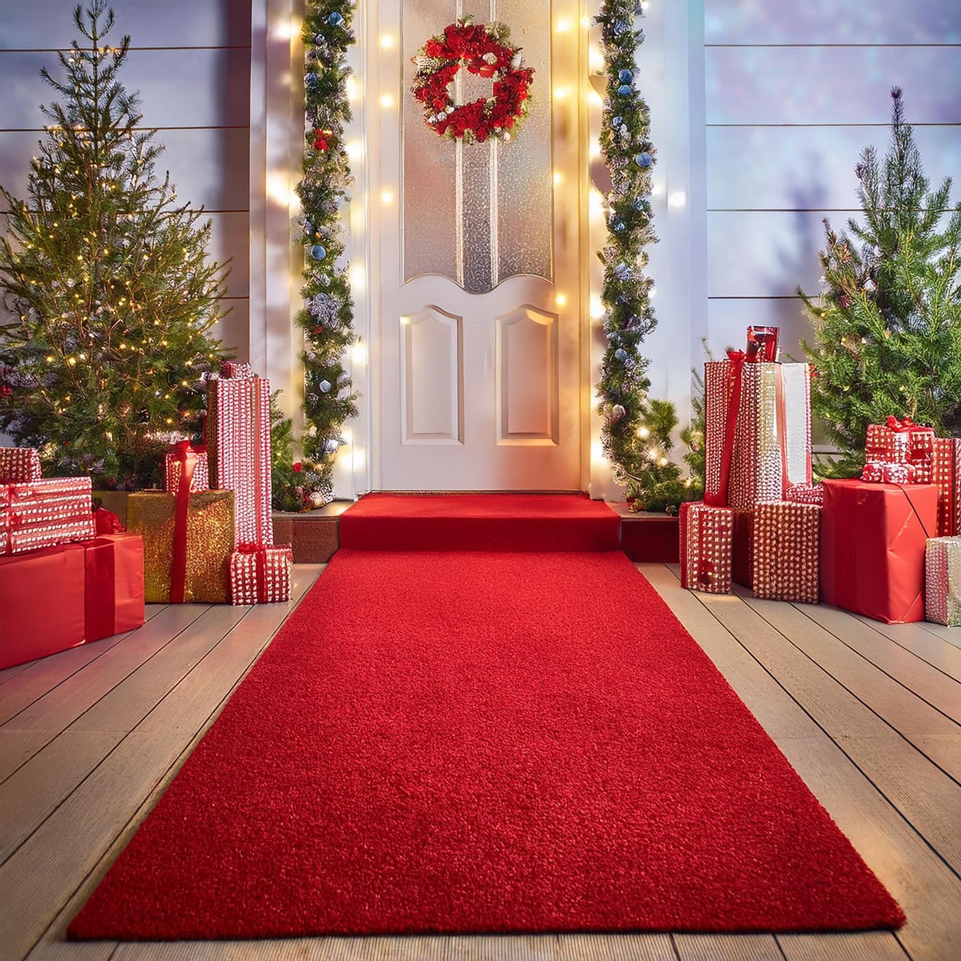 BannerBuzz Hollywood Red Carpet Runner - Non-Slip Aisle Rug for Weddings, Events & Parties (3'x6') | Indoor/Outdoor Step & Repeat Backdrop for Christmas, Birthdays, Movies & Office Decor