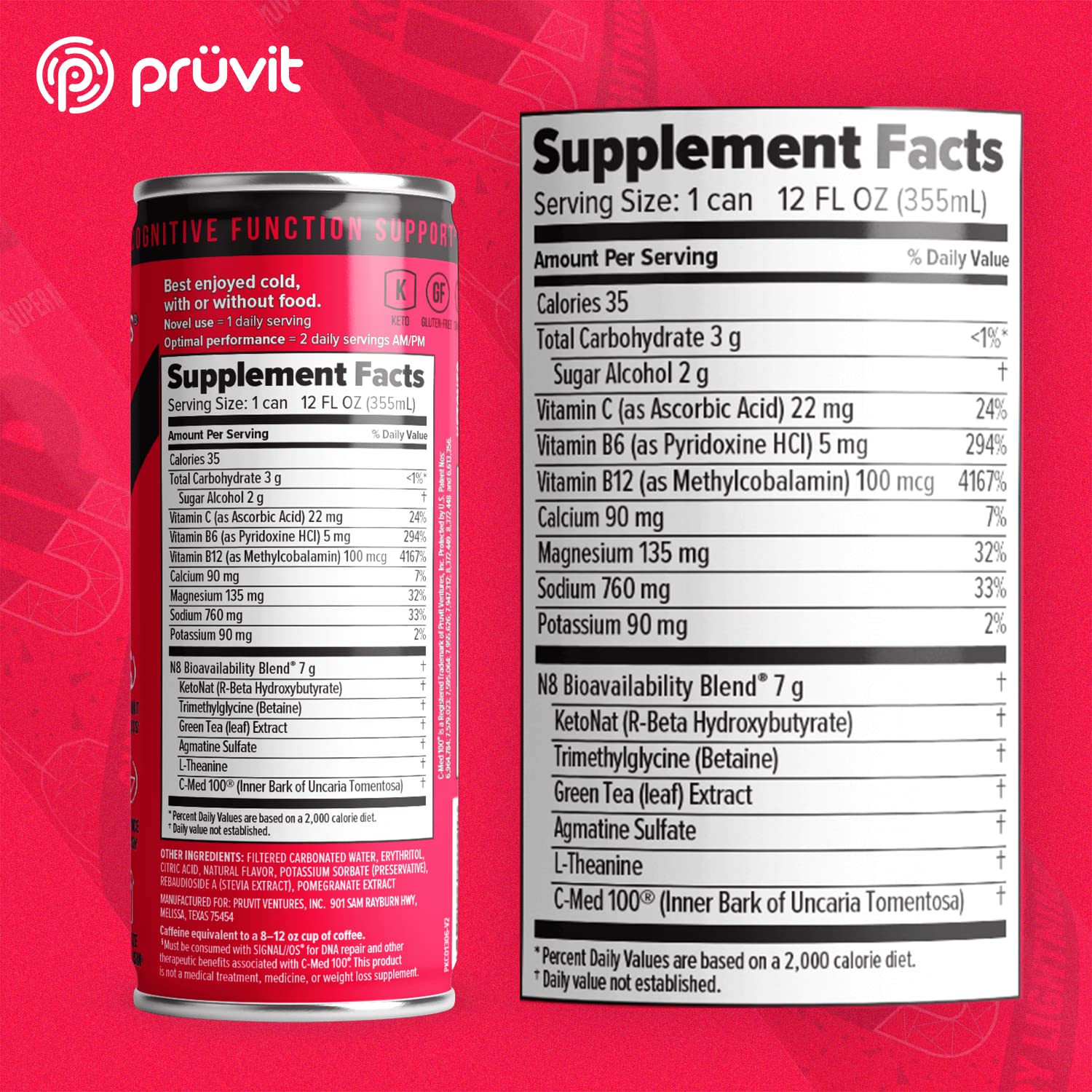Premium Cherry Lightning Keto//Up® Ketone Drink - Ready-to-Drink Exogenous Ketones for Mental Focus & Energy Boost - 12 Pack - Perfect for Workouts, Keto Diet & On-the-Go Lifestyle