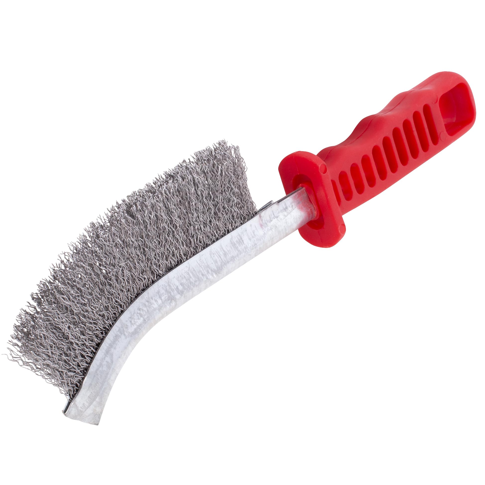 Shark 14098 Heavy Duty Steel Scratch Brush with Red Handle - Perfect for Cleaning Grills, Pans, and Stubborn Stains in Kitchen & Outdoor Use