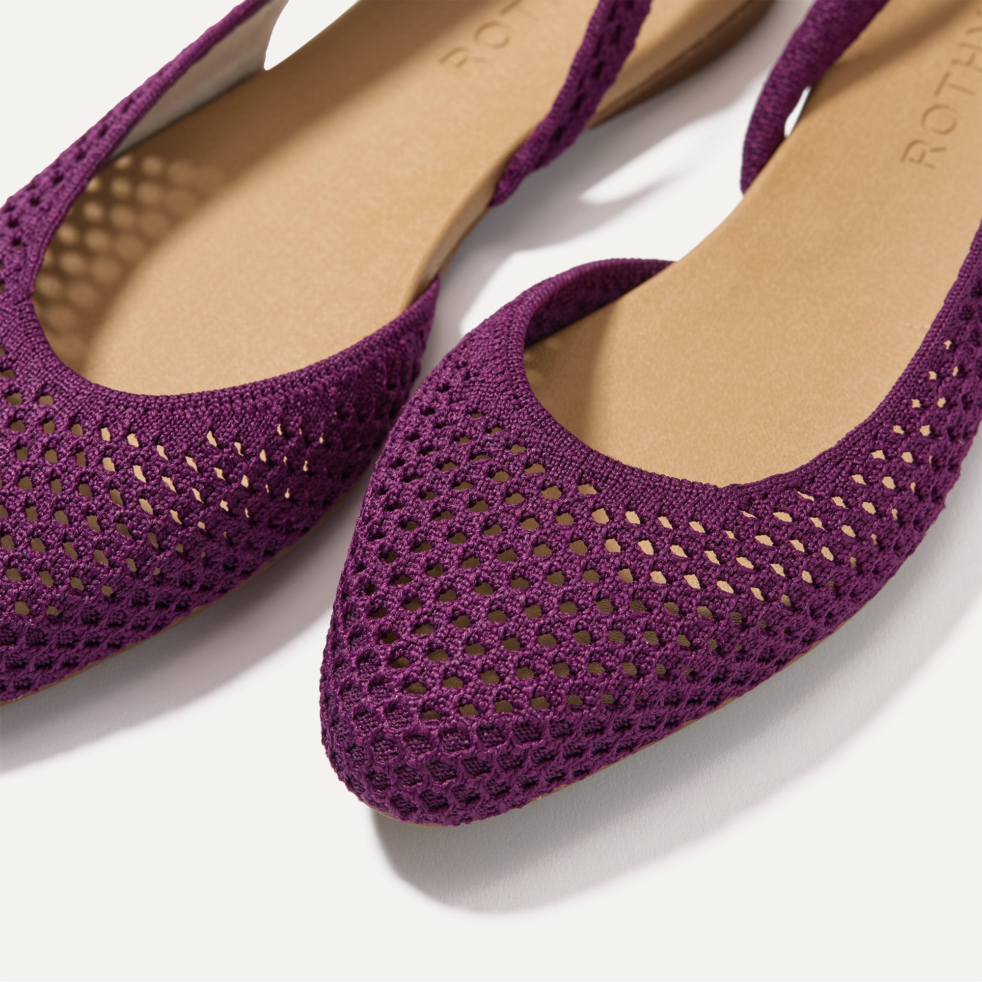 Almond Slingback Sandals - Plum Mesh Women's Shoes | Comfortable & Stylish for Summer Outfits, Weddings & Beach Vacations