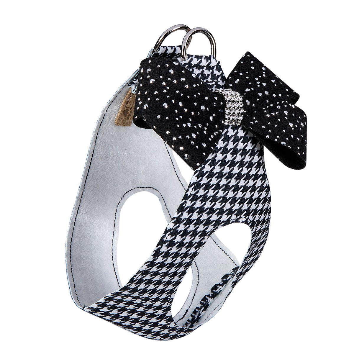 Silver Stardust Black Nouveau Bow Step-In Dog Harness - Adjustable Pet Harness for Small Medium Large Dogs - Perfect for Walking, Running & Outdoor Adventures