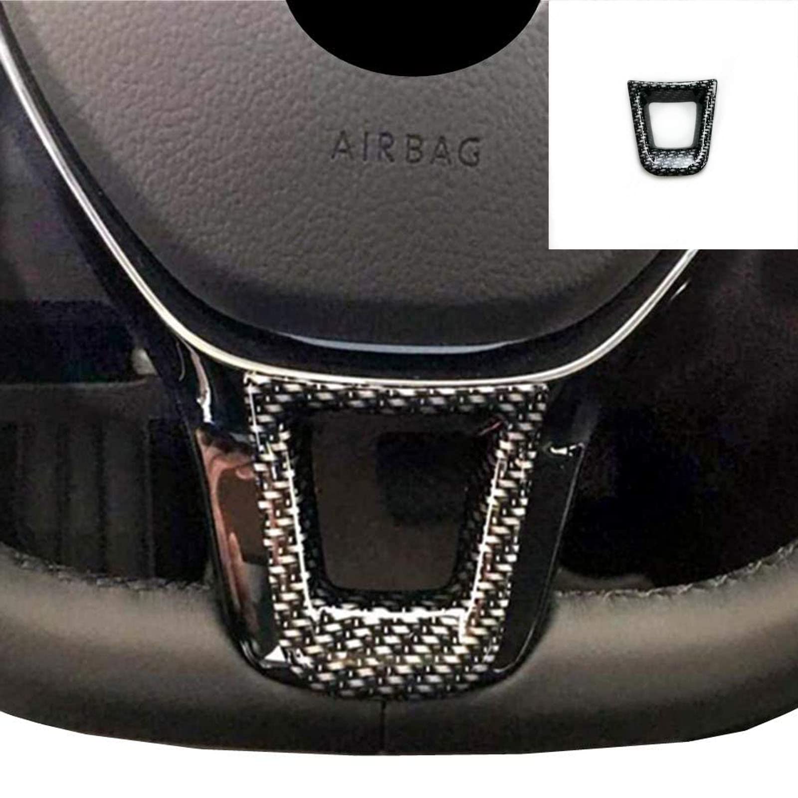 Carbon Fiber Steering Wheel Cover & Frame Lamp Sticker for VW Golf Passat Tiguan (2016-2019 Models) - Upgrade Interior Style & Grip - Perfect for Daily Driving & Car Enthusiasts