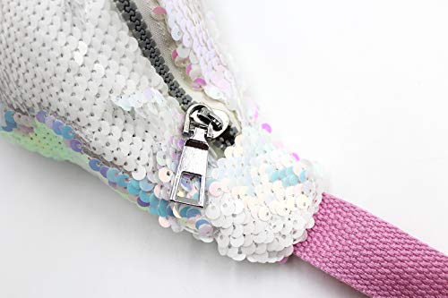 Aibearty Kids Glitter Reversible Sequin Fanny Pack - Letter Print Waist Bag for Boys & Girls - Perfect for School, Travel, and Birthday Parties
