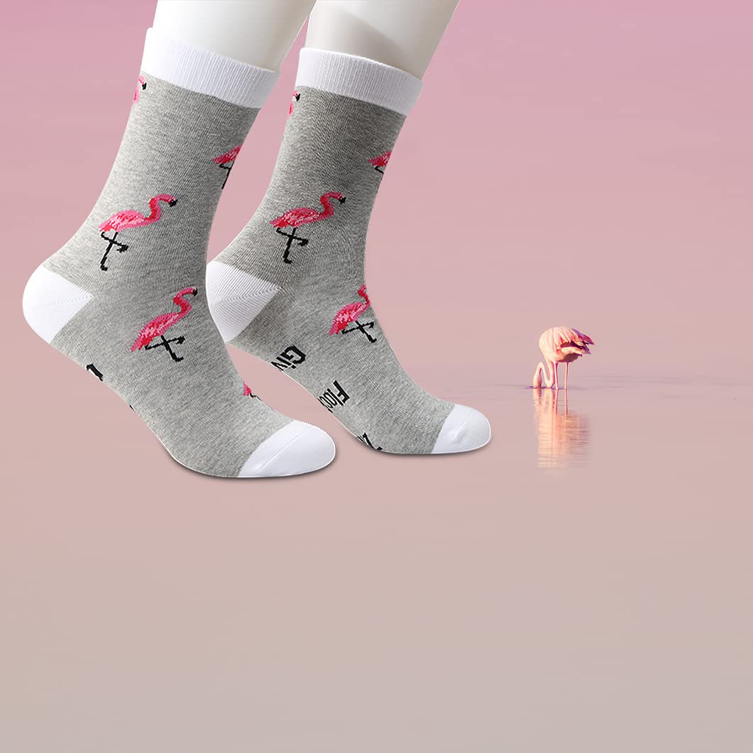 Funny Flamingo Socks for Women - Cute & Unique Birthday, Graduation Gifts for Her - Perfect for Beach, Summer & Casual Wear