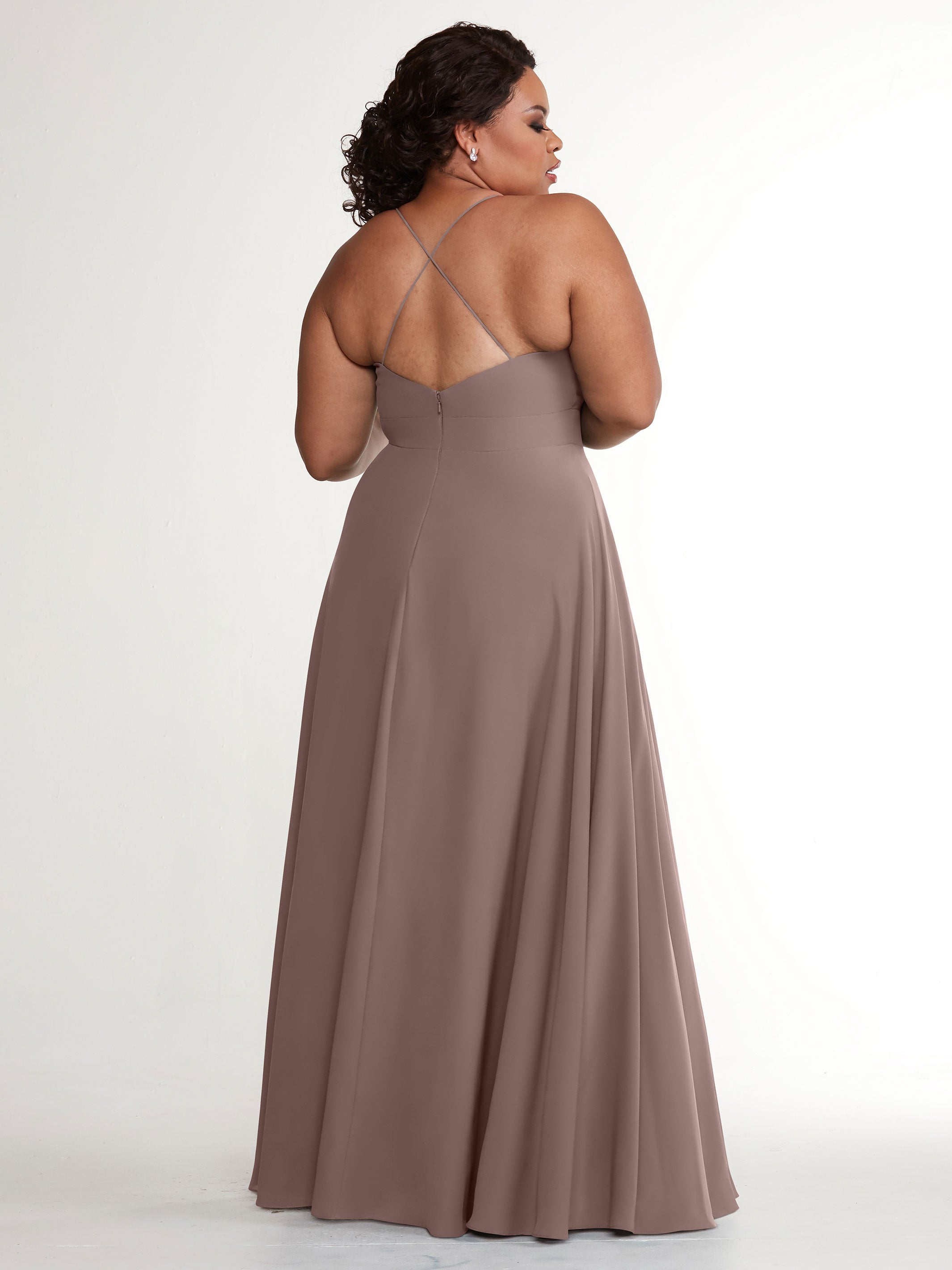 Elegant 83027 Stretch Chiffon A-Line Bridesmaid Dress with Pleats - Perfect for Weddings, Formal Events & Special Occasions