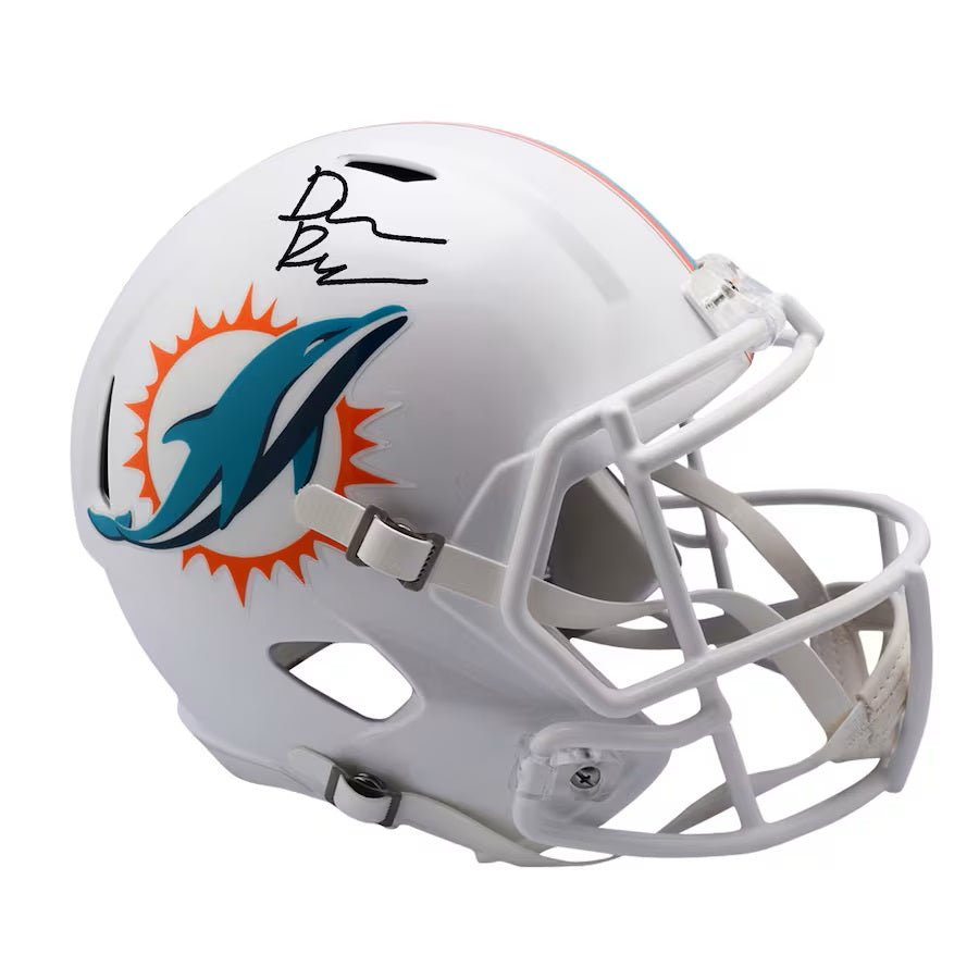 Chop Robinson Autographed Miami Dolphins Full Size Replica Speed Helmet - Official NFL Collectible - Perfect for Football Fans, Sports Memorabilia Collectors & Man Cave Decor