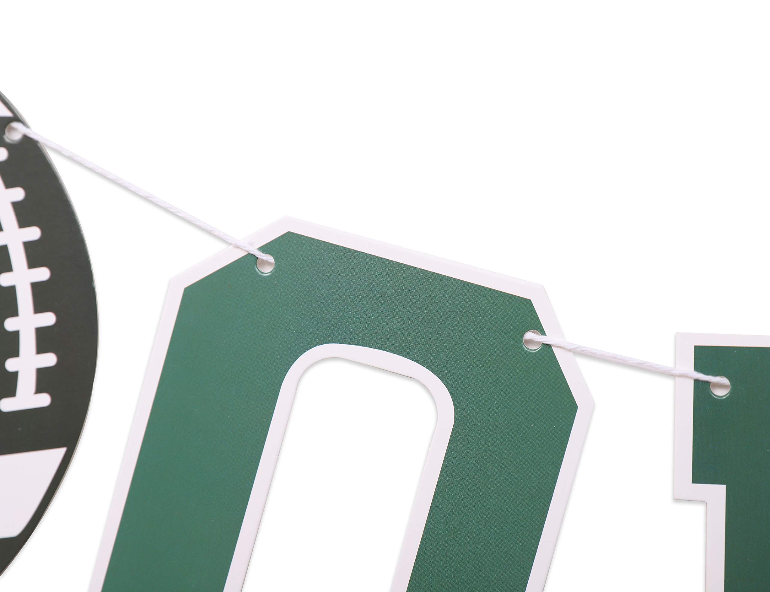 Personalized Football 1st Birthday Banner - 1st Year Down Celebration Decor, Customizable Super Bowl Party Supplies for Baby Boy's First Birthday, Football Theme Nursery Decor & Sports Party Backdrop