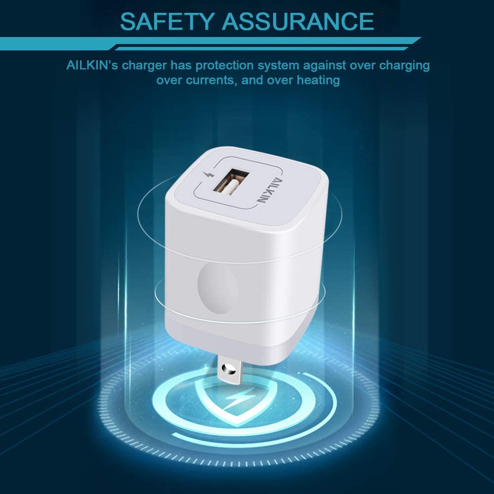 Fast USB Wall Charger Plug - 3.4A Dual Port AC Power Adapter for iPhone, Samsung, Android - Perfect for Home, Office & Travel Charging