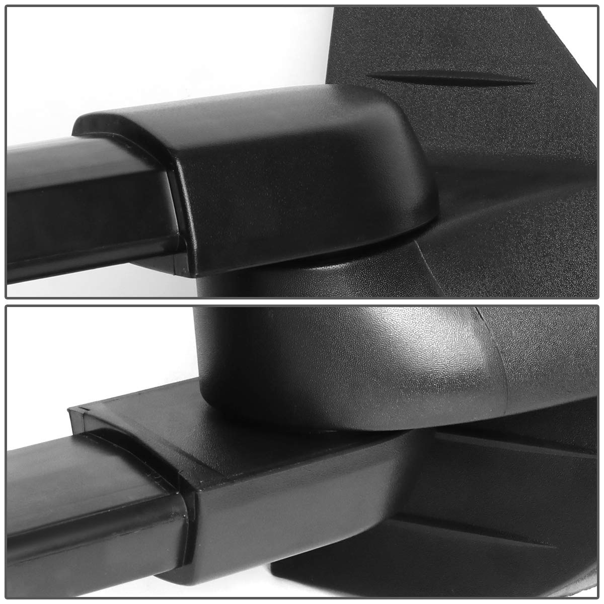 DNA MOTORING TWM-028-T888-BK-SM Black Manual Telescopic Power Adjust Towing Mirrors with Smoked LED Turn Signals & Heated Defrost | Compatible with 2007-2013 Chevy Silverado 1500/2500 HD | Perfect for Towing, Off-Roading & Winter Driving