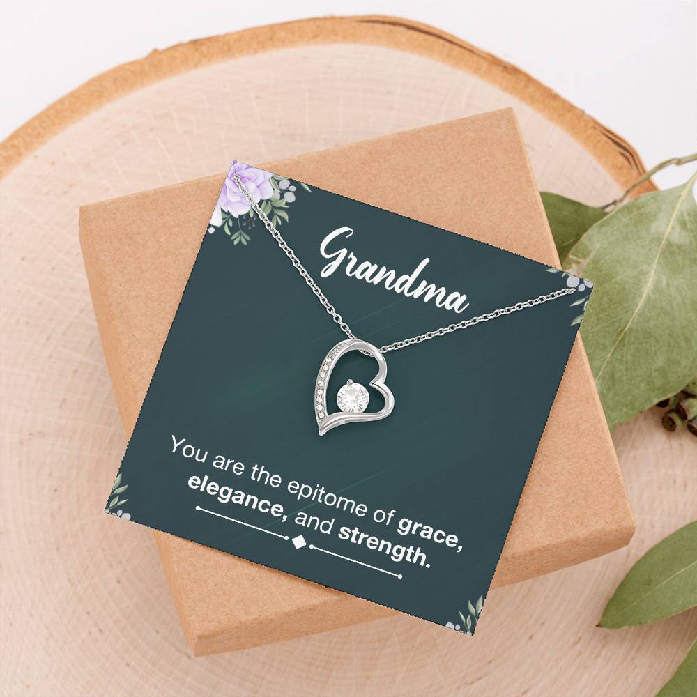 Beautiful Heart Necklace for Grandma - Thoughtful Gift from Grandkids - Perfect for Birthdays, Mother's Day & Family Celebrations