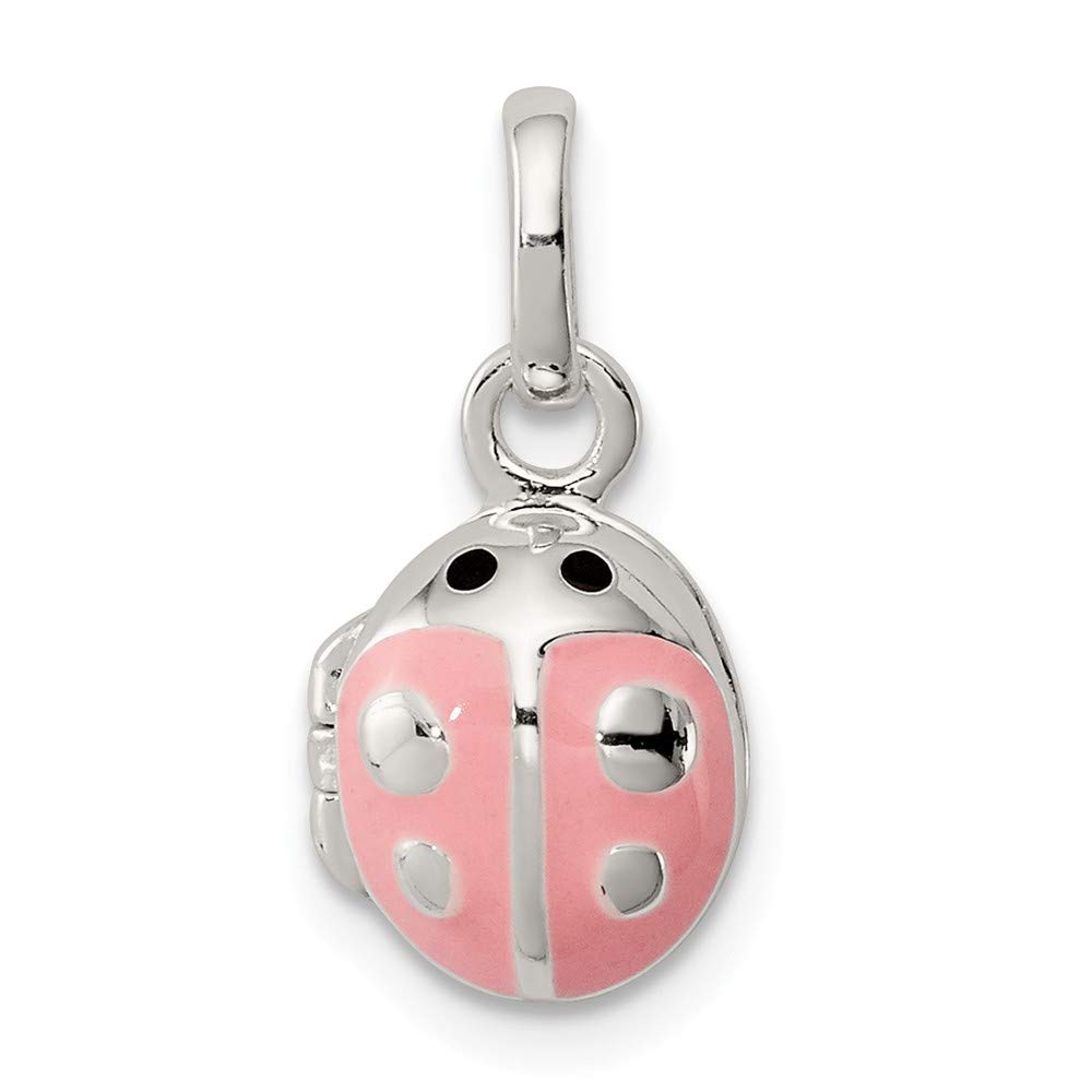 Jewels By Lux Sterling Silver Pink Enamel Ladybug Locket Pendant Necklace - Perfect Gift for Women, Girls, Birthday, Anniversary & Valentine's Day