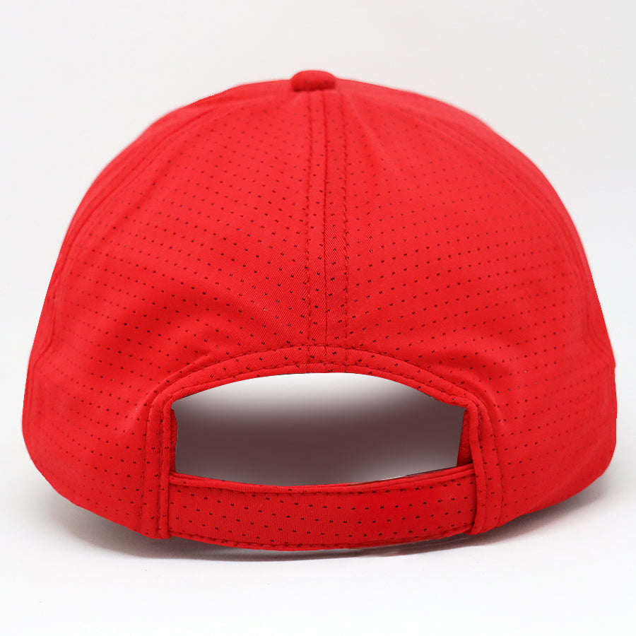 VT Shield Future Looks Bright Red Velcro Performance Perforated Hat - Breathable Adjustable Baseball Cap for Running, Golf & Outdoor Sports