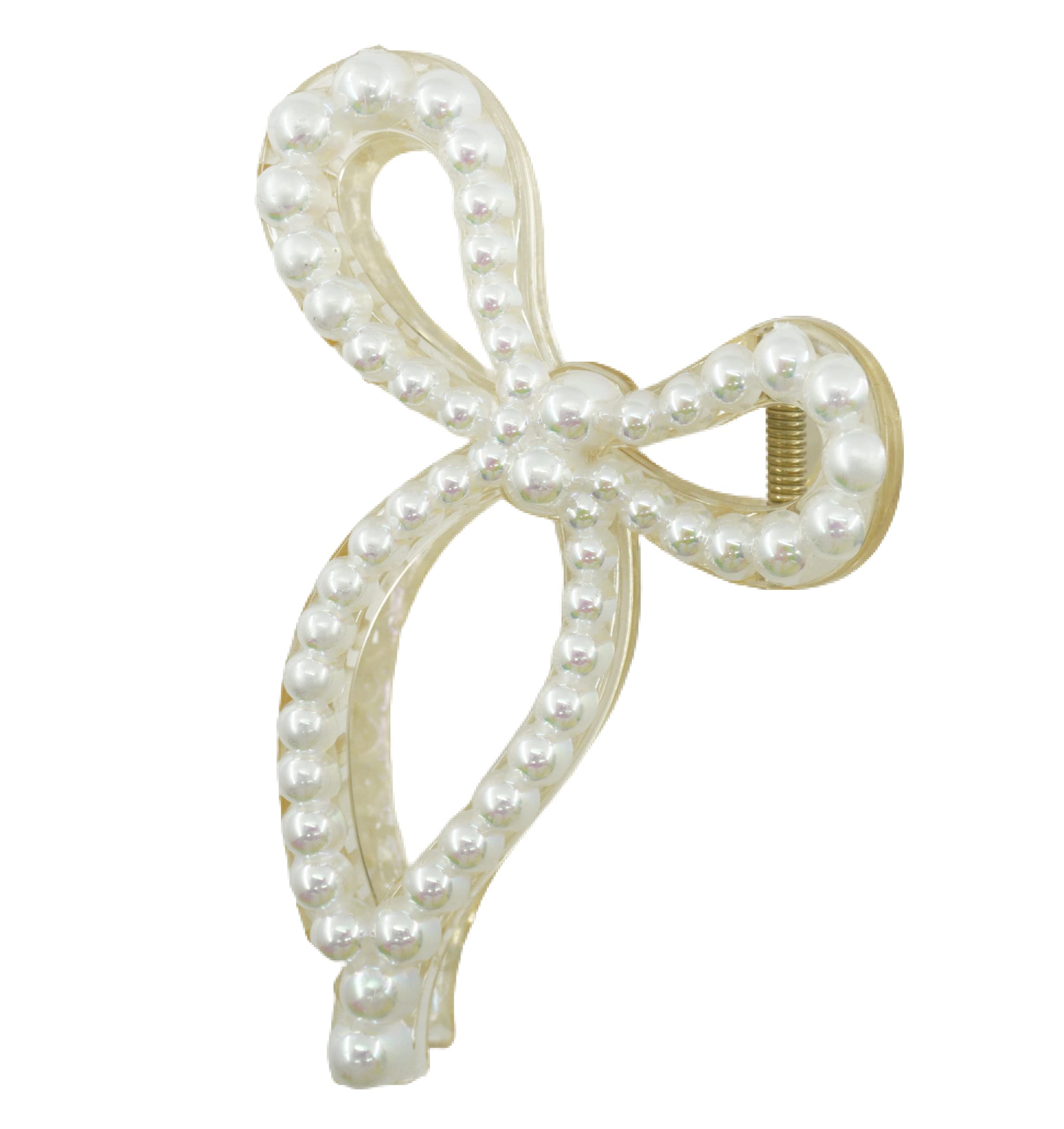 Tidbits® Large Pearl Hair Claw Clip - 8cm White Thick Hair Barrettes for Women & Girls | Elegant Hair Styling Accessories for Parties, Weddings & Everyday Wear