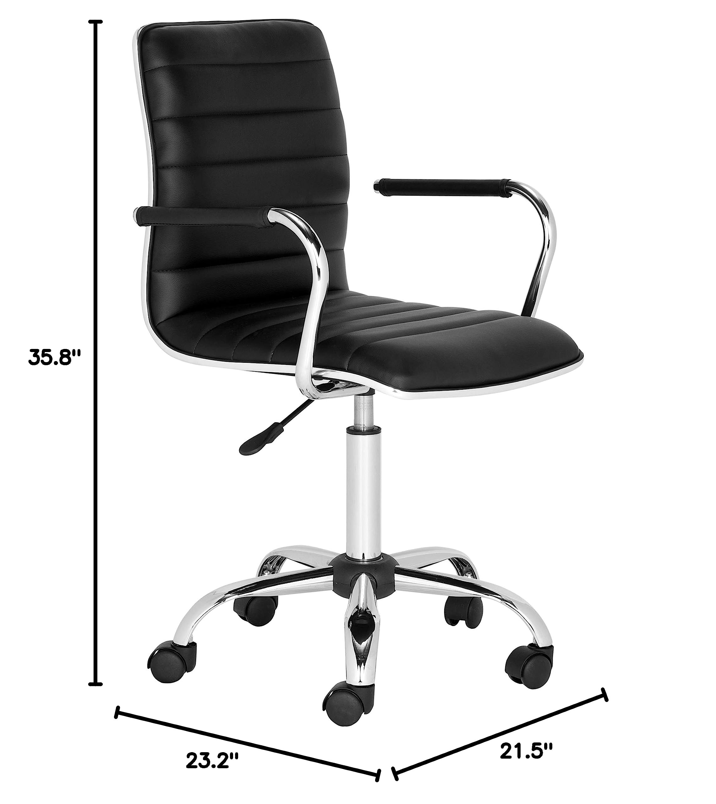 SAFAVIEH Jonika White Modern Office Desk Chair - Ergonomic Home Office Chair for Work, Study & Gaming - Comfortable Computer Chair for Small Spaces