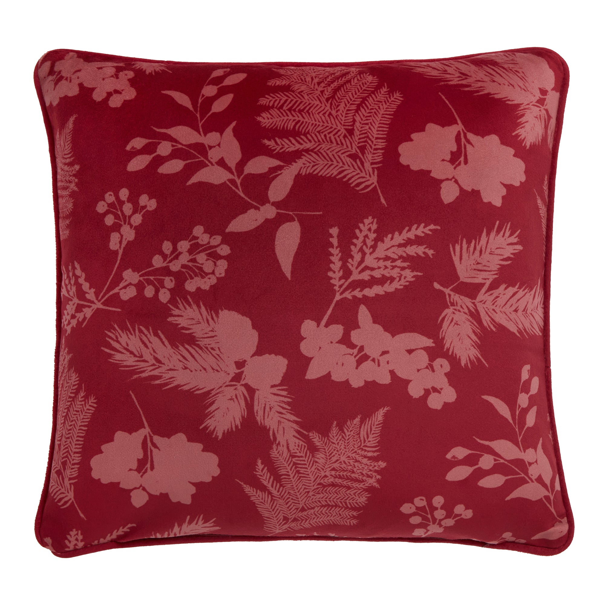 D&D Lodge Winter Sprigs Cushion - Green Decorative Throw Pillow for Sofa, Bed & Home Decor - Cozy Seasonal Accent for Living Room, Bedroom & Cabin