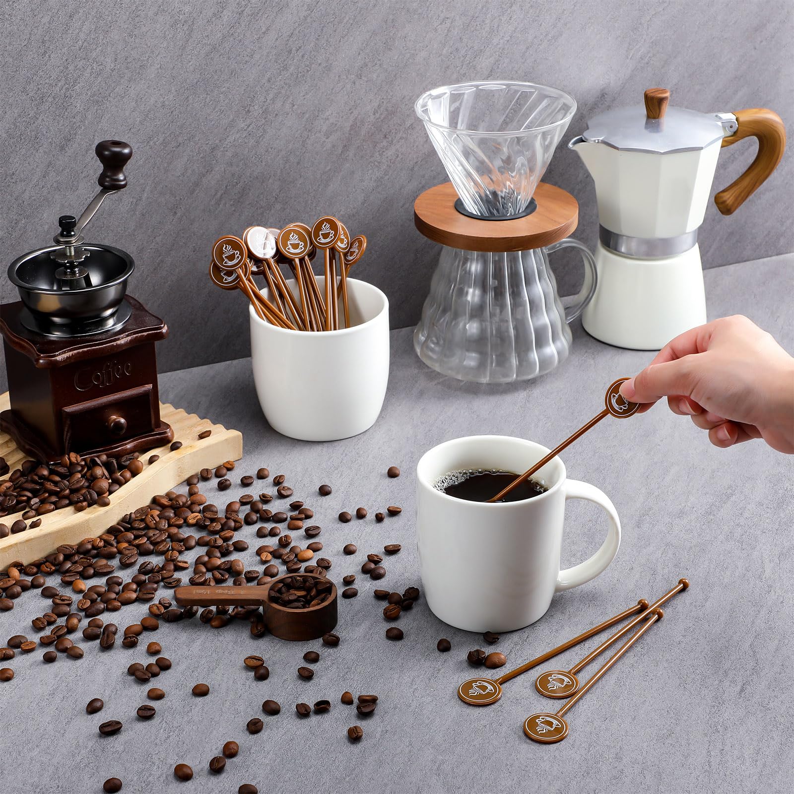 30 Pcs Plastic Coffee Stir Sticks - Reusable Cocktail Swizzle Stirrers for Coffee, Tea & Drinks - Perfect for Weddings, Parties, Bars & Home Use