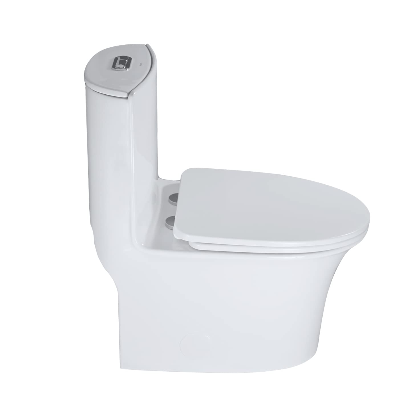 WinZo Modern Elongated One Piece Toilet with Tornado Dual Flush & Soft Closing Seat - White | Water-Efficient Bathroom Upgrade for Homes & Apartments