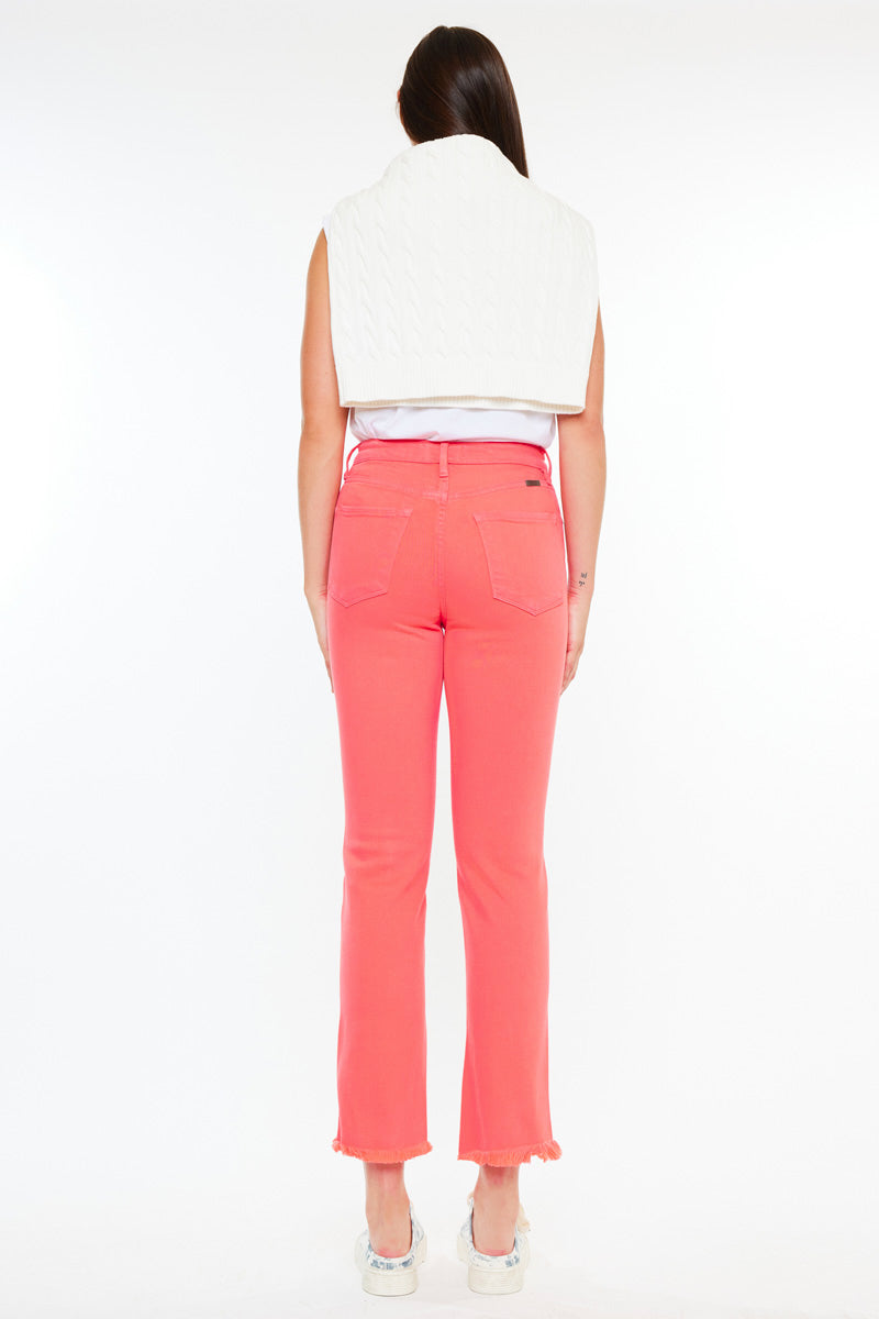 Tiana High Rise Slim Straight Jeans for Women - Stretchy Denim Pants, Comfortable & Flattering Fit - Perfect for Casual Wear, Office, and Night Out