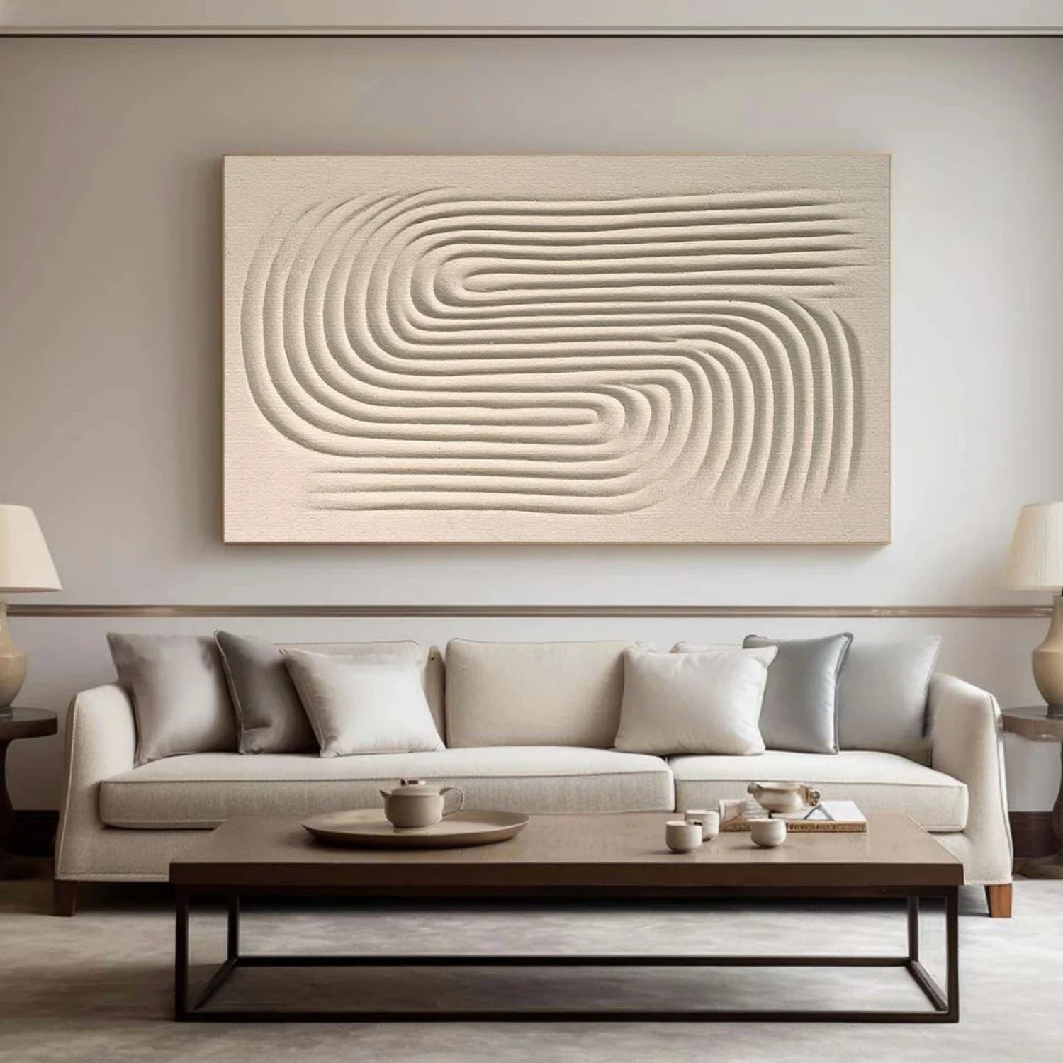 Beige & Brown Abstract Wall Art Print #BB157 - Modern Home Decor for Living Room, Bedroom & Office