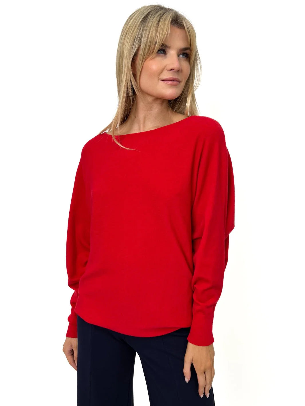 Elba Women's Knit Jumper Sweater - Soft Red Pullover for Fall & Winter | Casual Wear, Office Outfits, Holiday Cozy Style