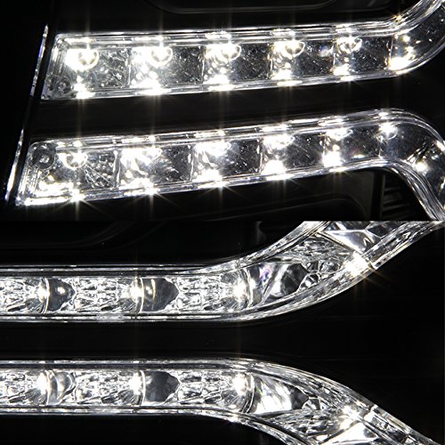 AKKON Dual LED DRL Black Housing Projector Headlights for Chevy Silverado Pickup Truck - Upgrade Your Night Driving & Off-Road Adventure Lighting