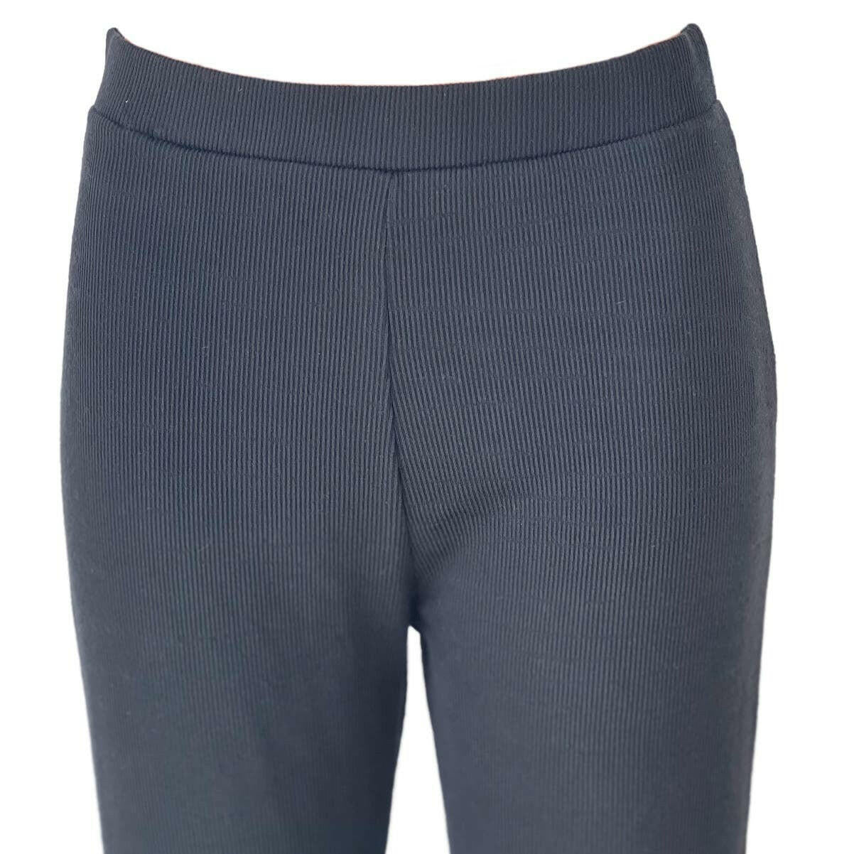 Stylish Ribbed Flare Pants for Women - Comfortable High Waisted Stretchy Trousers in Charcoal Grey | Perfect for Casual Outfits, Workwear & Date Night