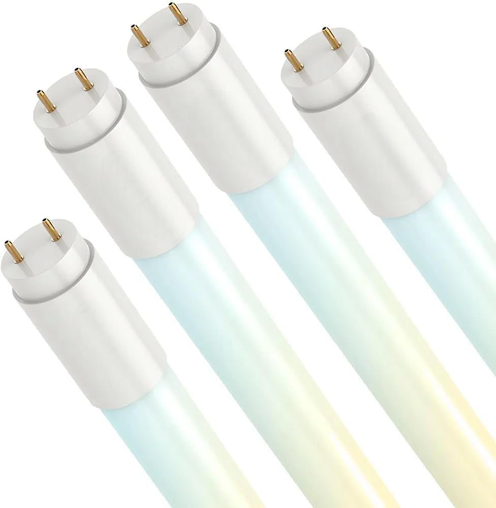 4FT T8 LED Tube Light - Type A+B, 12W/15W/18W/22W, 3000K/4000K/5000K/6500K Color Temperature, Single & Double End Powered, Plug & Play or Ballast Bypass, 2860 Lumens, F32T8 Replacement, 120-277V, Frosted Cover (4 Pack) - Perfect for Office, Warehouse, Garage & Commercial Lighting