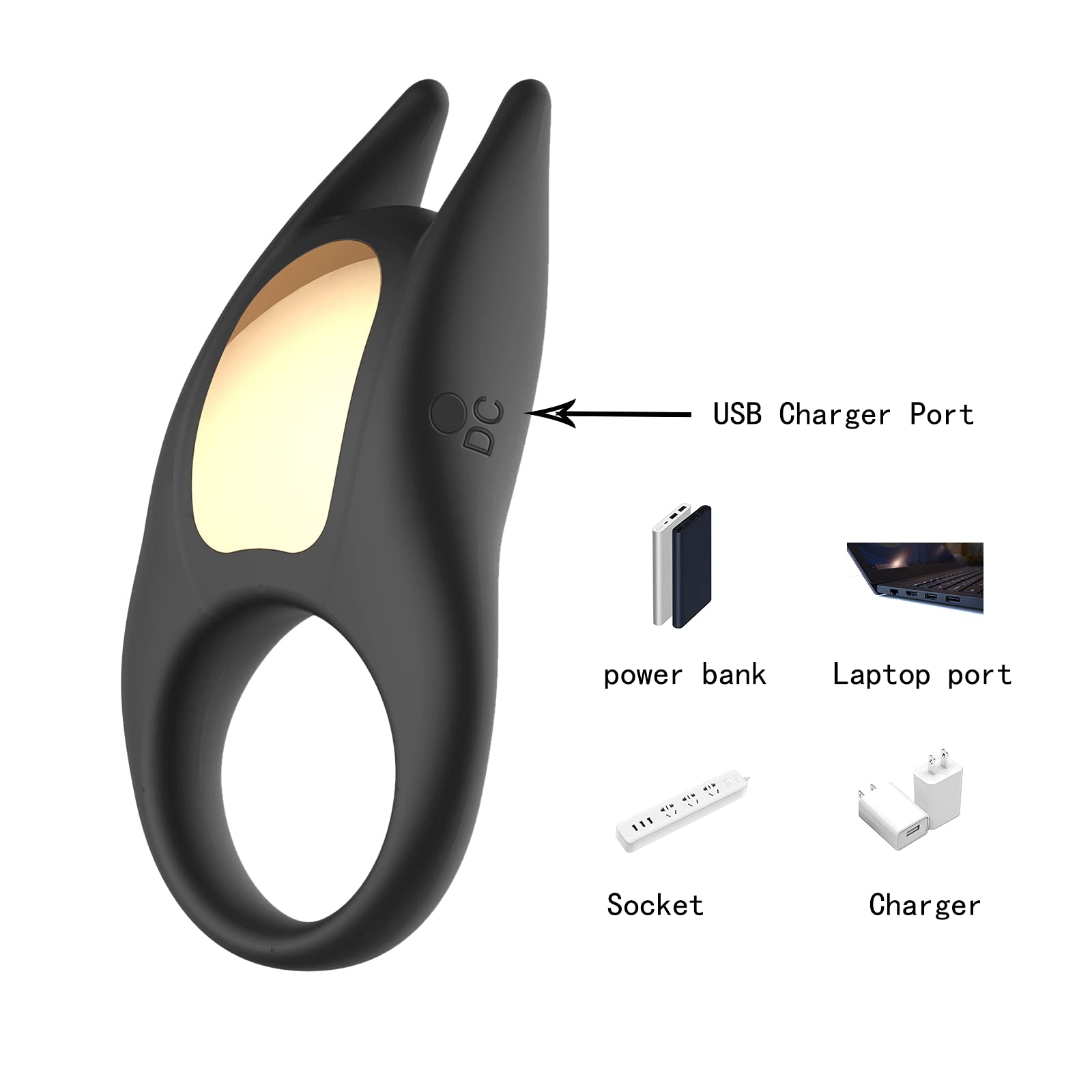 10-Speed Vibrating Cock Ring with Rabbit Ears - Adjustable Silicone Penis Ring for Men - Pleasure Enhancer for Solo Play & Couples - Perfect for Valentine's Day & Romantic Nights
