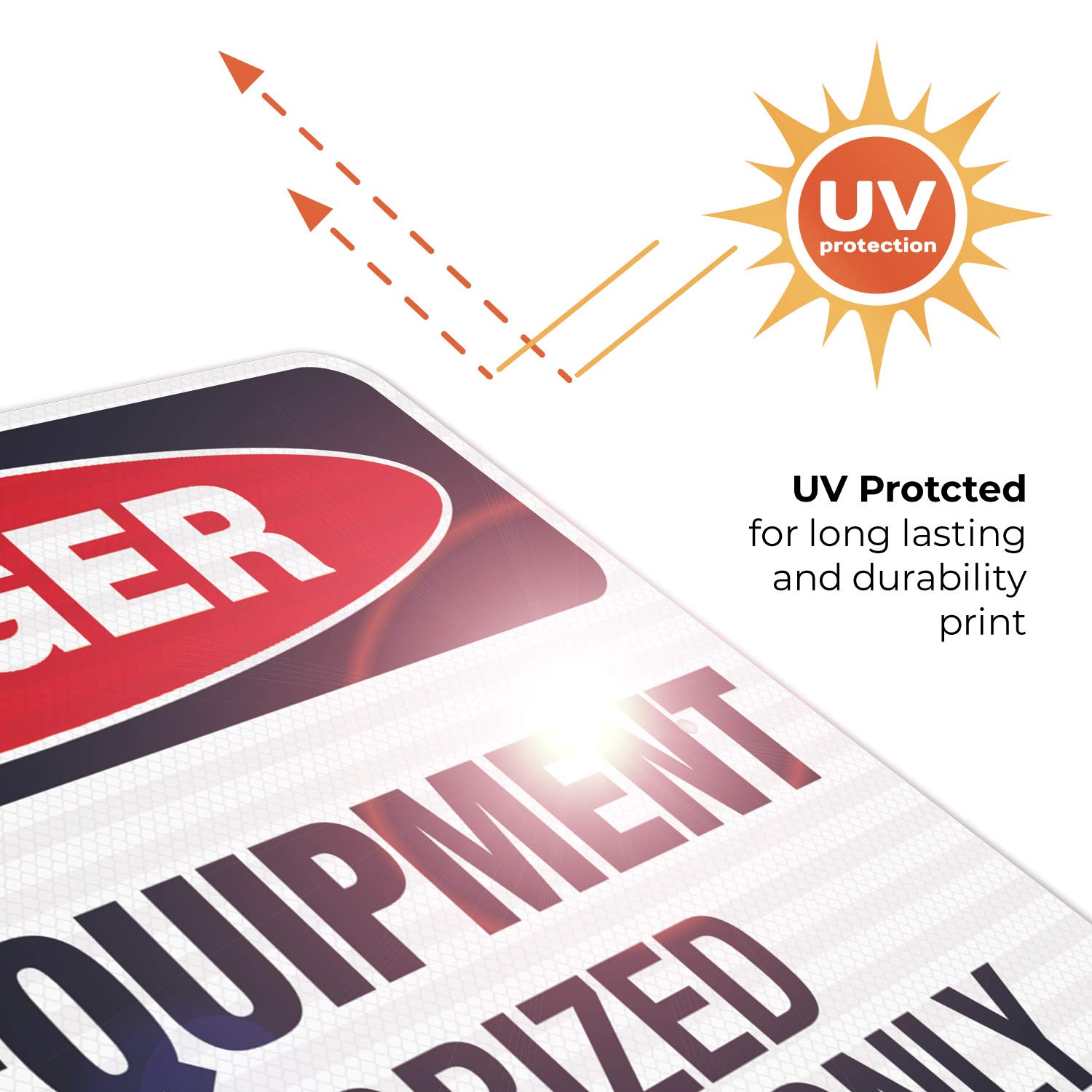 Danger Hot Equipment Authorized Personnel Only Sign - OSHA Compliant 24x30 Inches, 3M EGP Reflective .080 Aluminum, Fade Resistant for Indoor/Outdoor Use - Made in USA - Perfect for Factories, Warehouses & Construction Sites