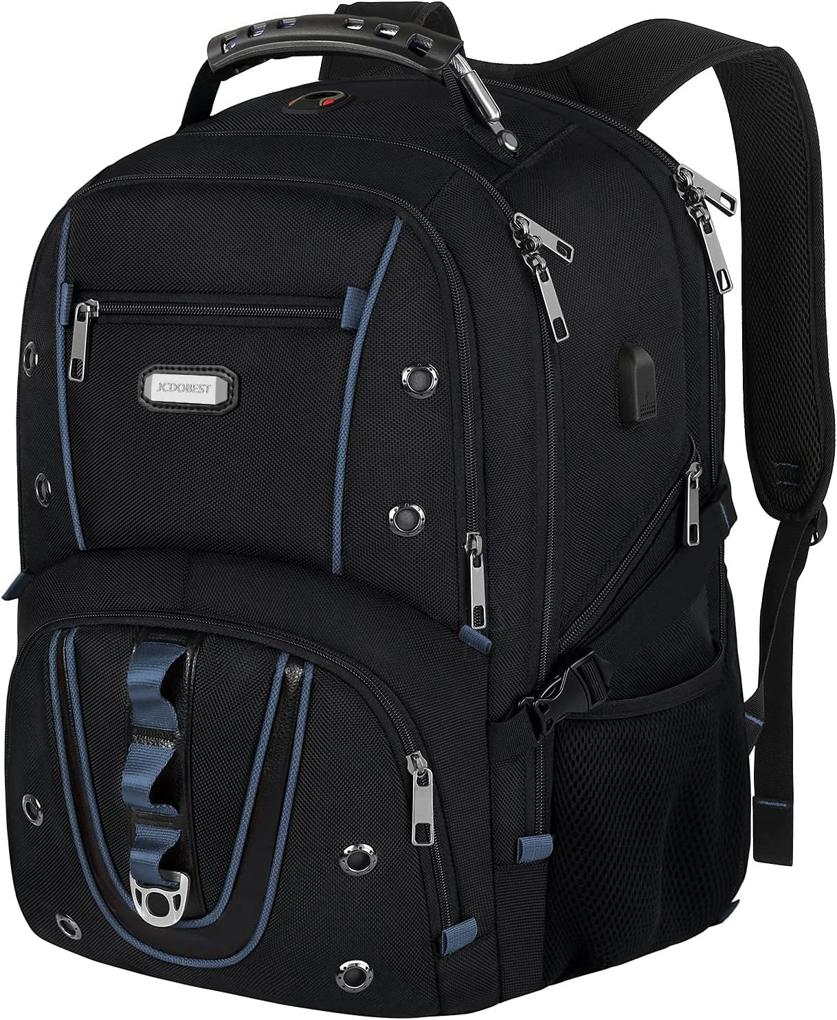 17.3 Inch Heavy Duty Travel Laptop Backpack with RFID Pockets, TSA Friendly Extra Large College Daypack, USB Charging Port, Stylish Laptop Bag for Men & Women, Blue - Perfect for Work, School, and Travel
