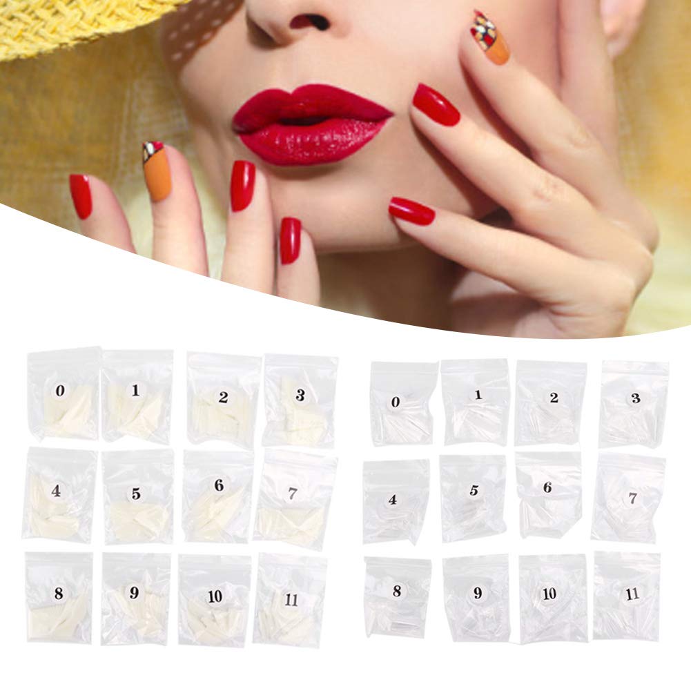 504pcs Professional False Nail Patches - Natural Color Nail Art Tips for DIY Manicure Practice | Fake Nail Stickers for Nail Salon & Home Use | Perfect for Nail Art Accessories and Beginners Learning