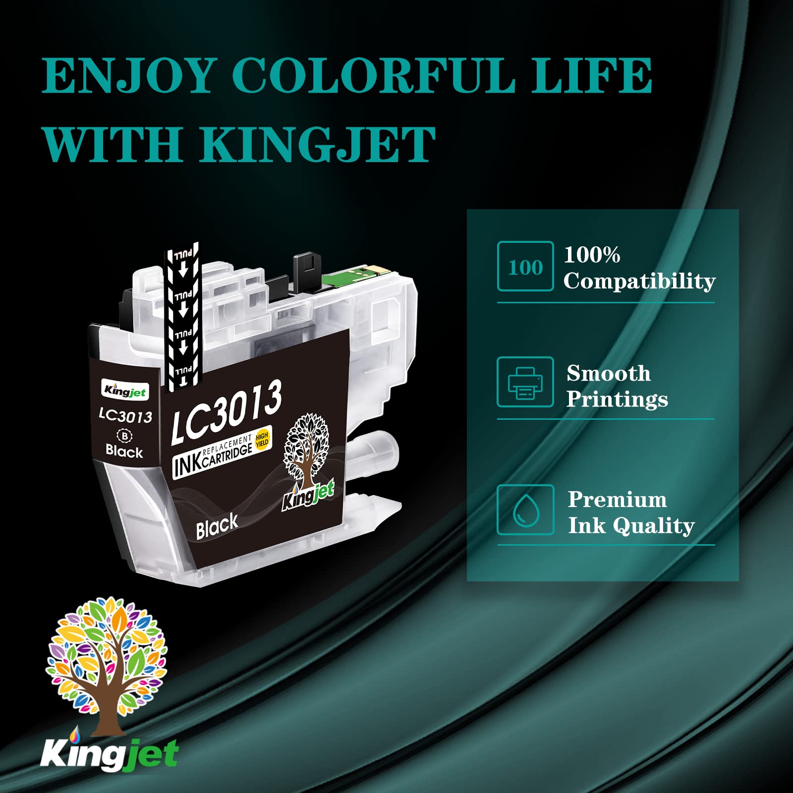 Kingjet LC3013 Ink Cartridges 8-Pack - Compatible for Brother Printers - Home & Office Use