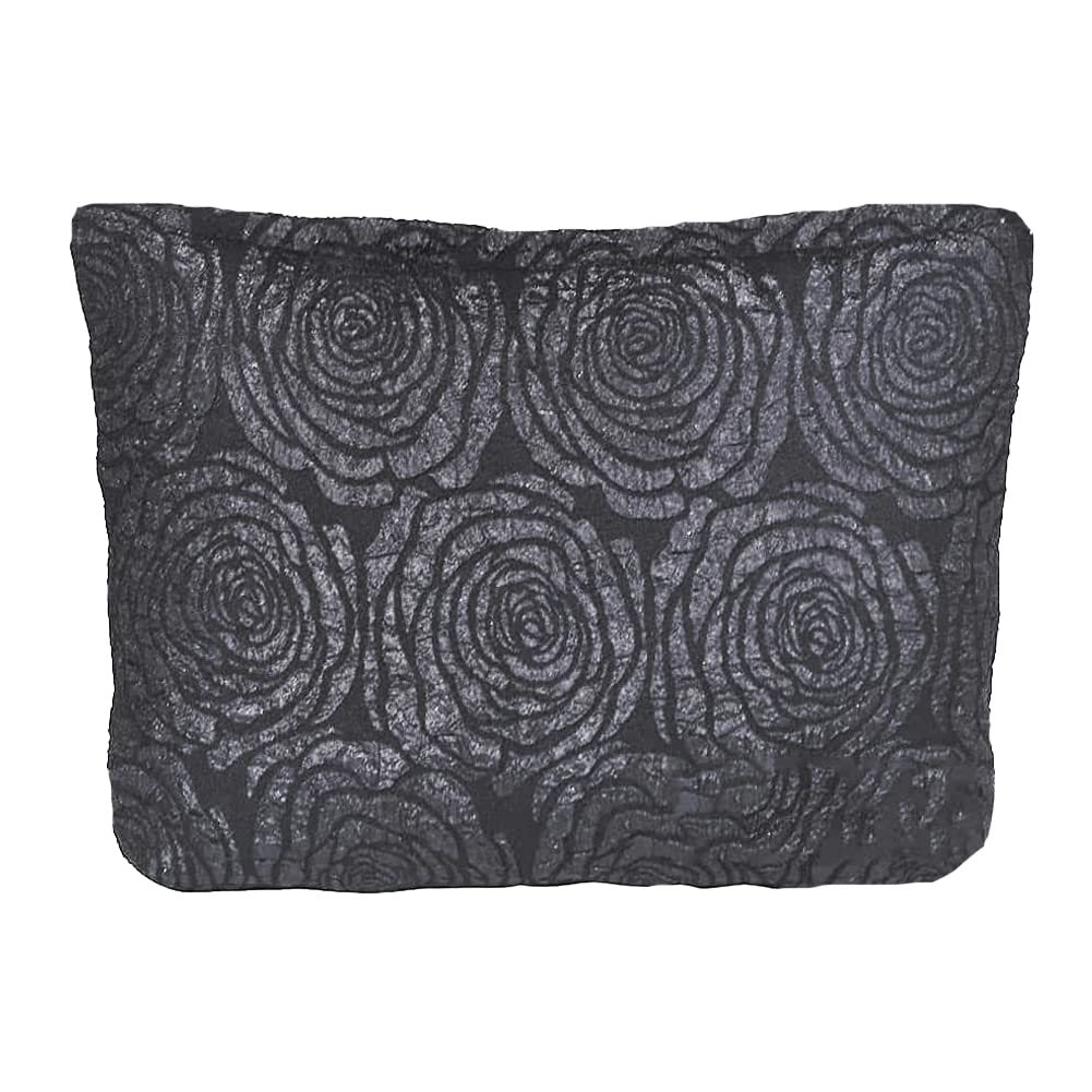 Large Capacity Cosmetic Bags for Women - Waterproof Makeup Travel Organizer with Zipper | Toiletry Pouch for Cosmetics Storage | Perfect Gift for Women & Girls (Black, Rose) | Ideal for Travel, Gym & Daily Use