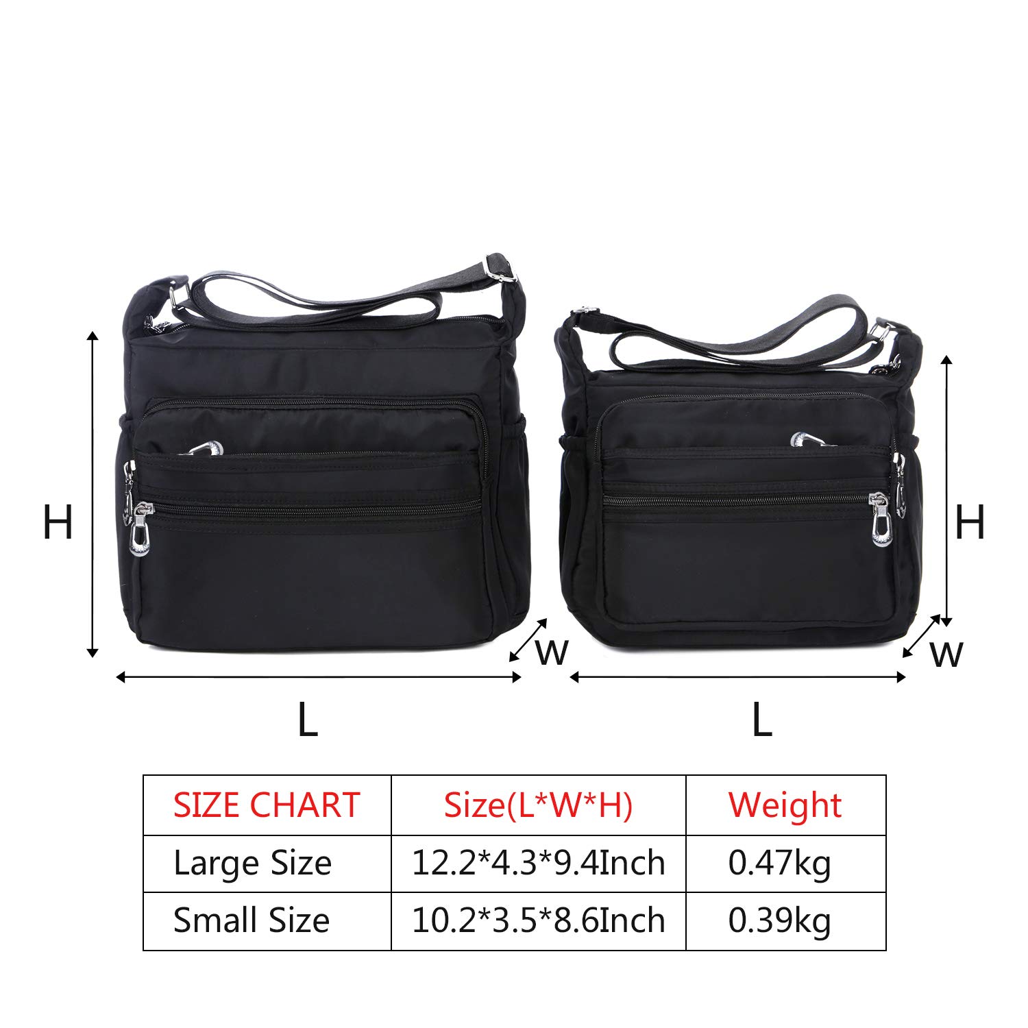 Waterproof Crossbody Bag for Women - Lightweight Nylon Messenger Purse with Adjustable Strap - Perfect for Travel, Work & Everyday Use