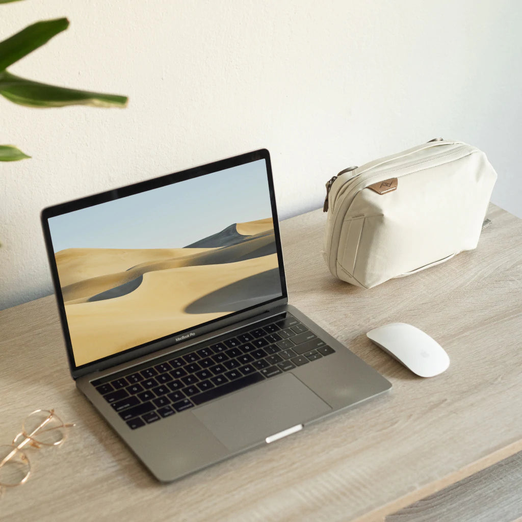Peak Design Tech Pouch V2 - Premium Travel Organizer for Electronics & Cables (Bone Color) - Perfect for Business Trips, Digital Nomads & Everyday Carry