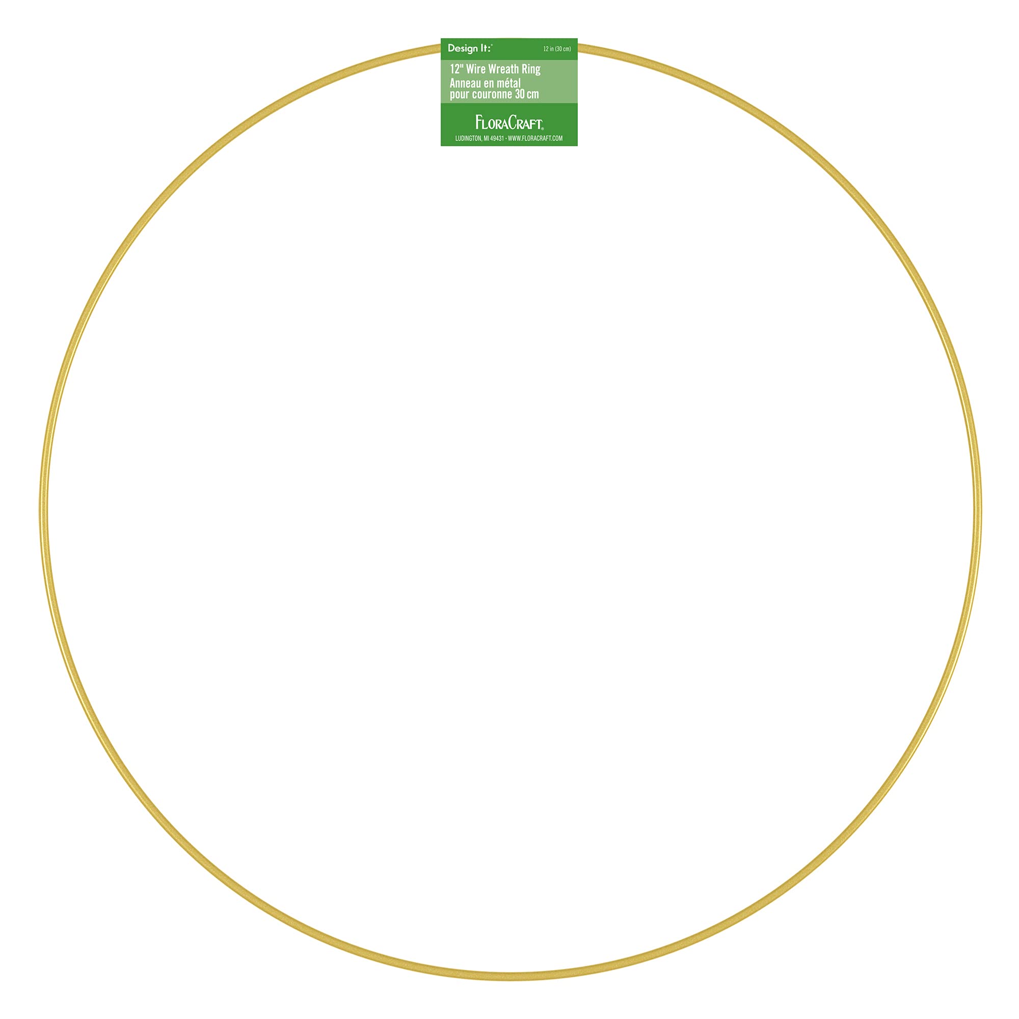 12 Inch Gold FloraCraft Wire Wreath Ring - DIY Holiday & Home Decor for Christmas, Fall, Spring Wreaths