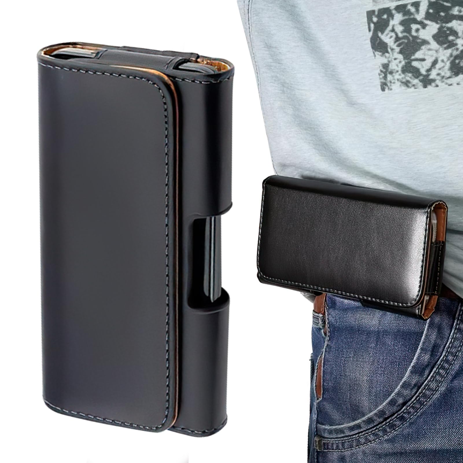 Rotating Belt Phone Pouch for iPhone 15 Pro/14 Pro/13 Pro/12 Pro/12/XS & Galaxy S24/S23/S22 - Adjustable Waist Cell Phone Holder for Running, Hiking, Workout & Outdoor Activities