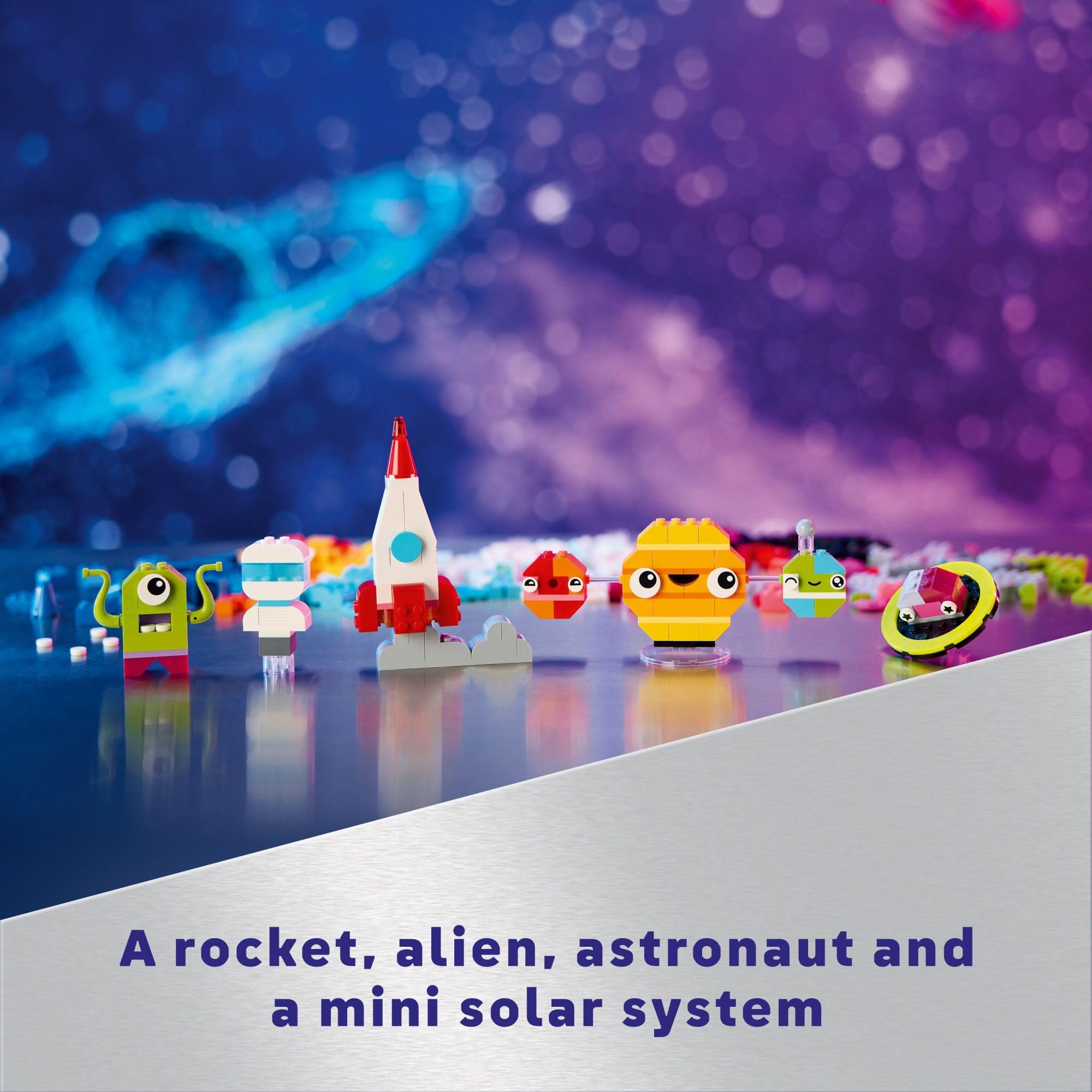LEGO Classic Creative Space Planets Building Toy Set for Kids Ages 5+ | 11037 Pieces with Alien, Rocket Ship & Glow-in-The-Dark Bricks | STEM Educational Gift for Boys & Girls | Perfect for Birthday Presents & Space-Themed Playtime