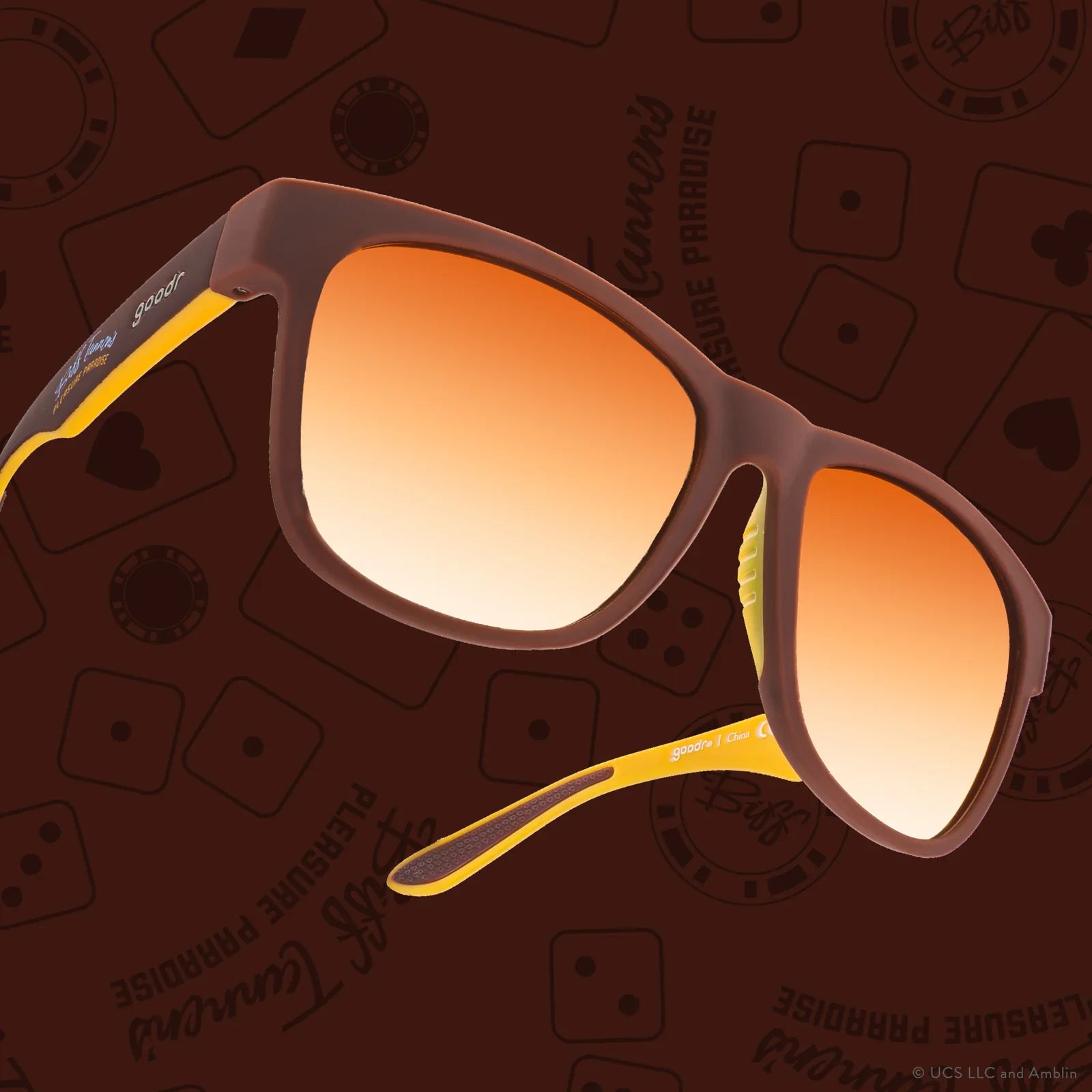 BFG goodr Biff Tannen's Pleasure Paradise Sunglasses - Stylish & Durable UV Protection Shades for Running, Cycling & Outdoor Adventures