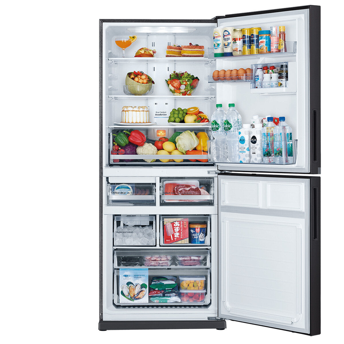 Mitsubishi Electric 421L Bottom Mount Refrigerator - Energy Efficient Stainless Steel Freezer for Modern Kitchen | Perfect for Home, Office & Restaurant Use