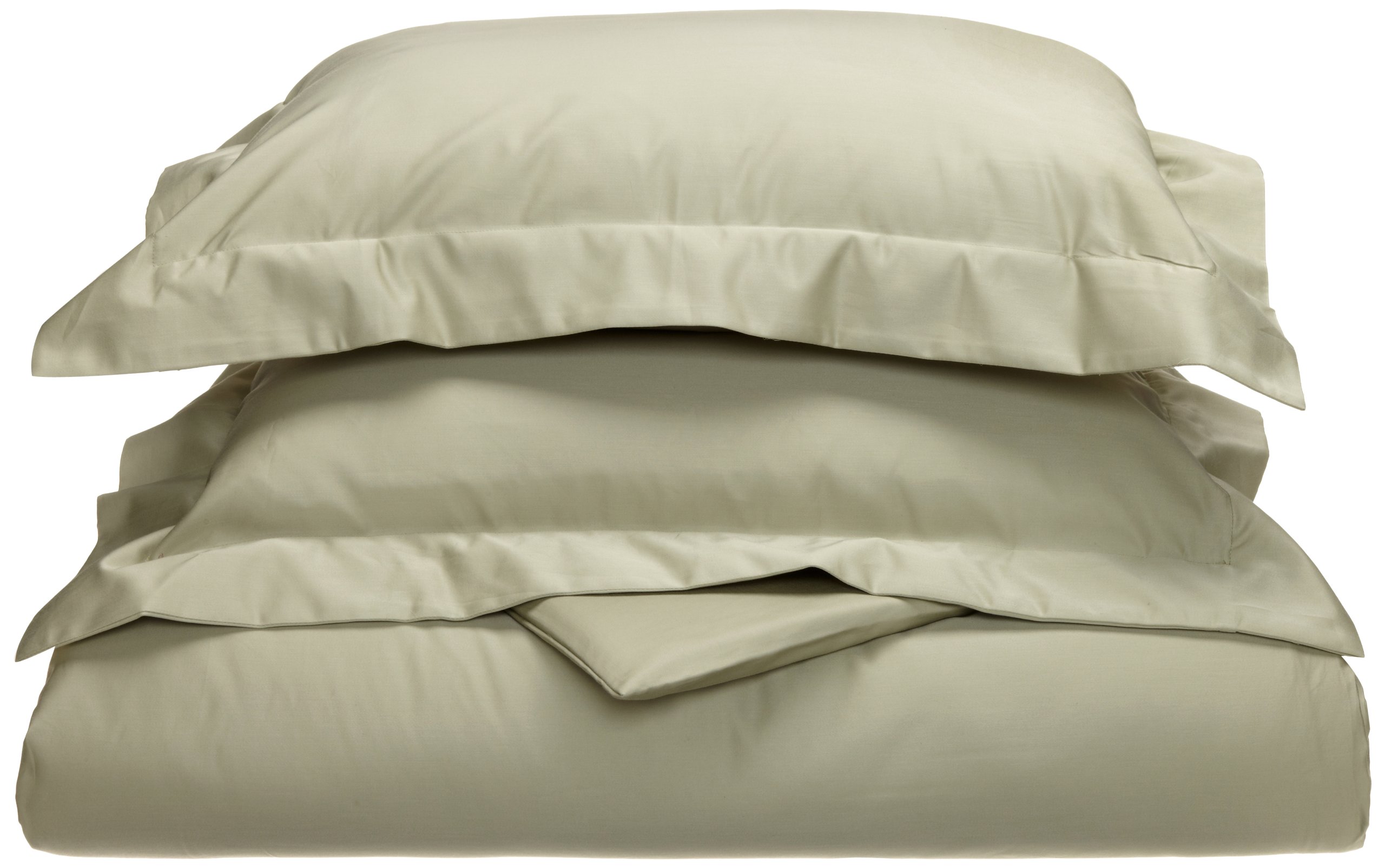 Luxury 700 Thread Count Egyptian Cotton Duvet Cover Set - Ultra Soft 3 Piece Bedding (Duvet Cover + 2 Pillow Shams) - Queen Size in Sage Green - Perfect for Master Bedroom, Guest Room & Hotel Style Decor
