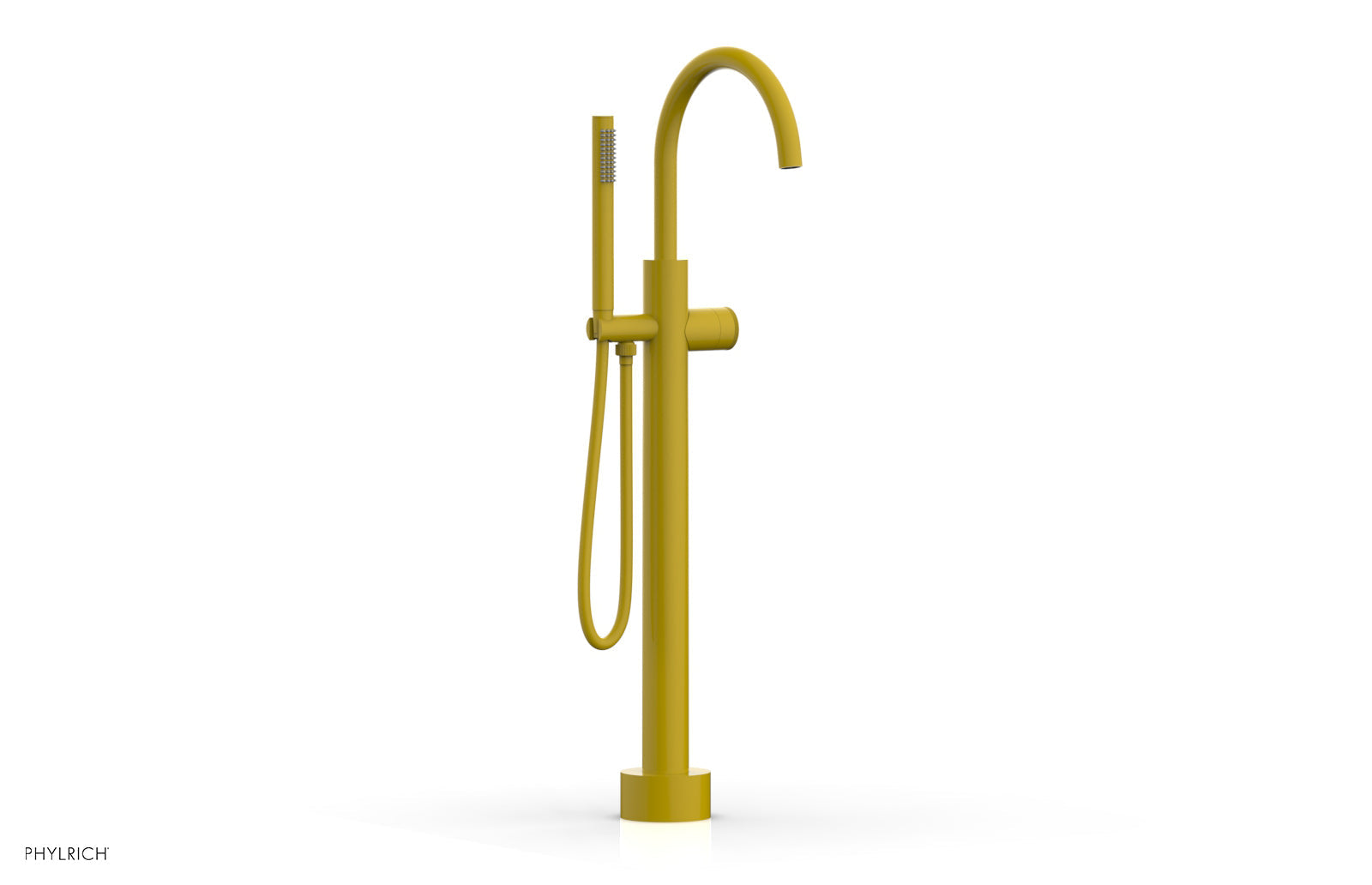 BASIC II Low Floor Mount Tub Filler with Knurled Handle and Hand Shower - Model 230 44 03 - Perfect for Modern Bathrooms and Spa-Like Showers