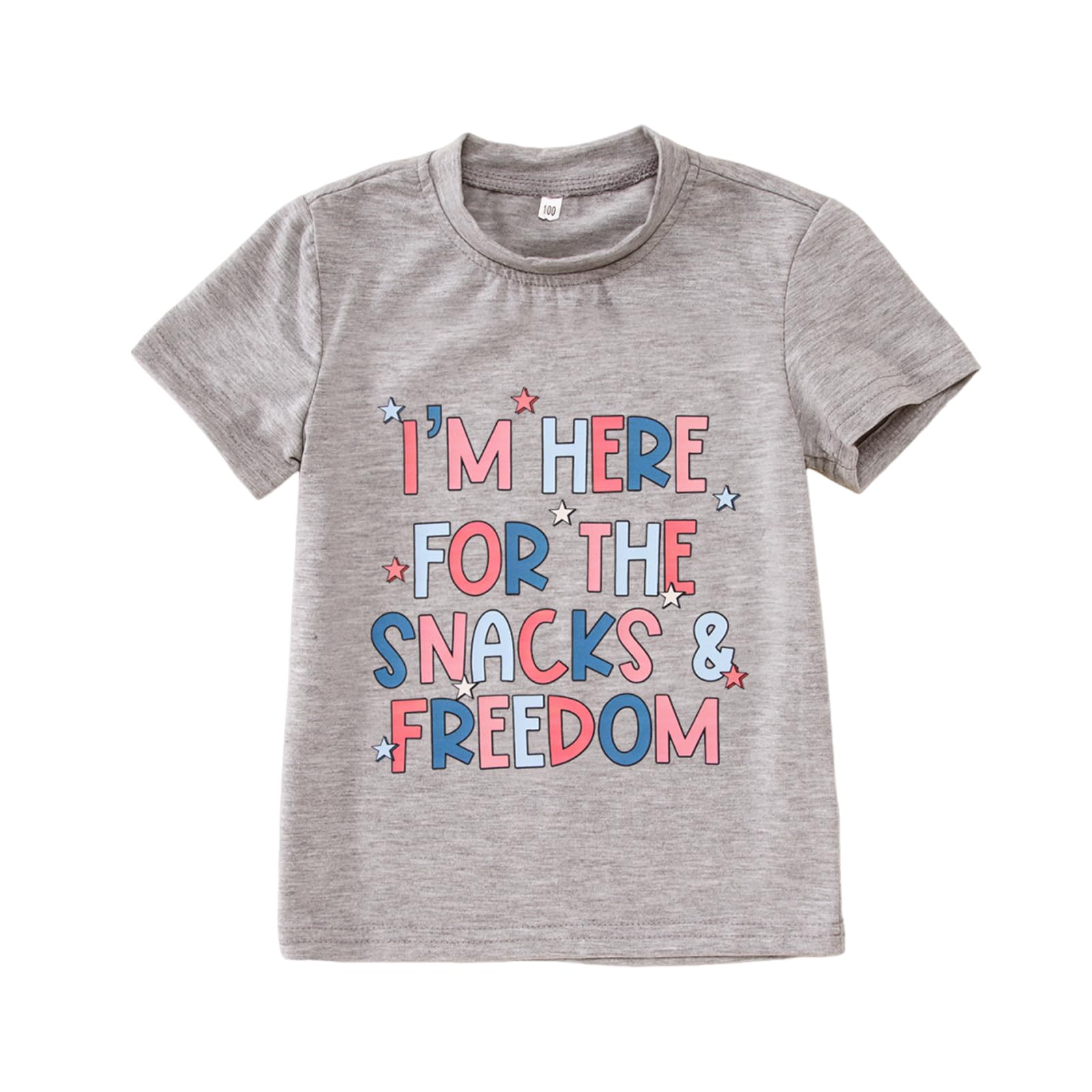 4th of July Toddler T-Shirt - Patriotic 'I'm Here for The Snacks' Graphic Tee for Boys & Girls | BBQ & Party Outfit