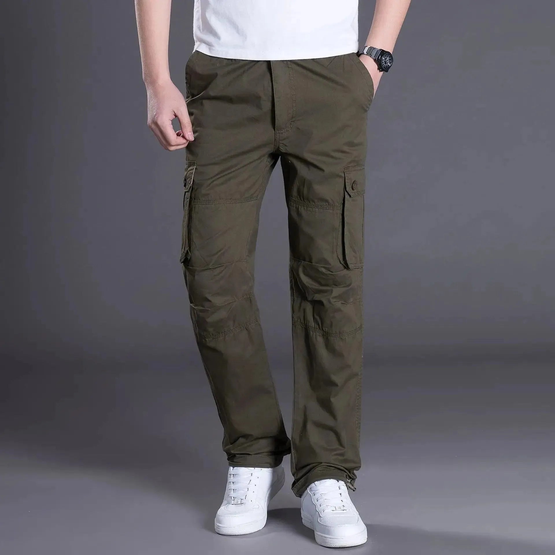Men's Cargo Pants with Multiple Pockets - Durable & Stylish Workwear for Outdoor, Hiking & Casual Wear
