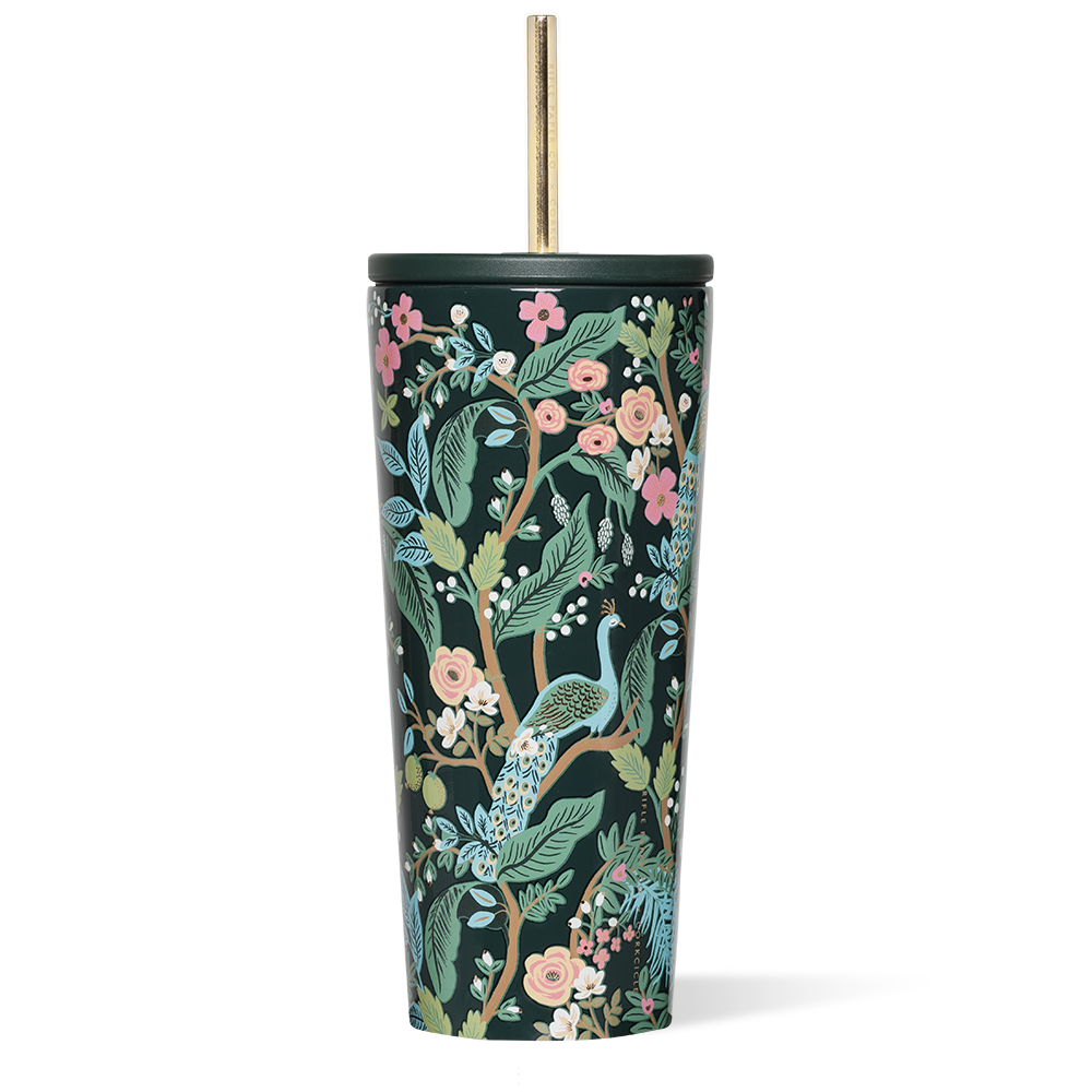 Rifle Paper Co. 16oz Insulated Stainless Steel Cold Cup - Floral Design Tumbler for Iced Coffee, Tea & Smoothies - Perfect for Home, Office & Travel Use